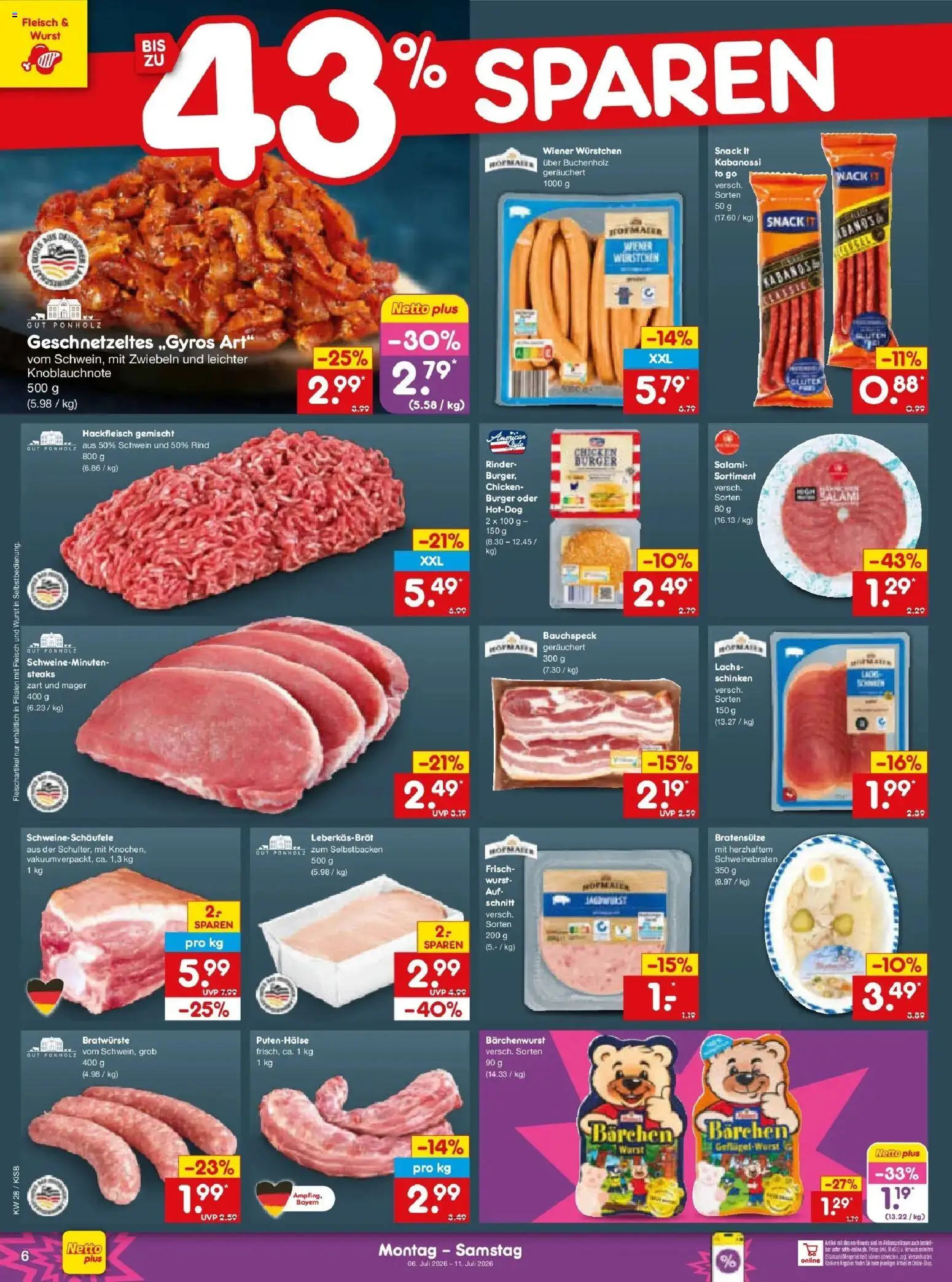 Netto Marken-Discount - Netto: Wochenangebote – gültig ab 05.07.2026 | Seite: 10 | Produkte: Burger, Zwiebeln, Wurst, Hackfleisch