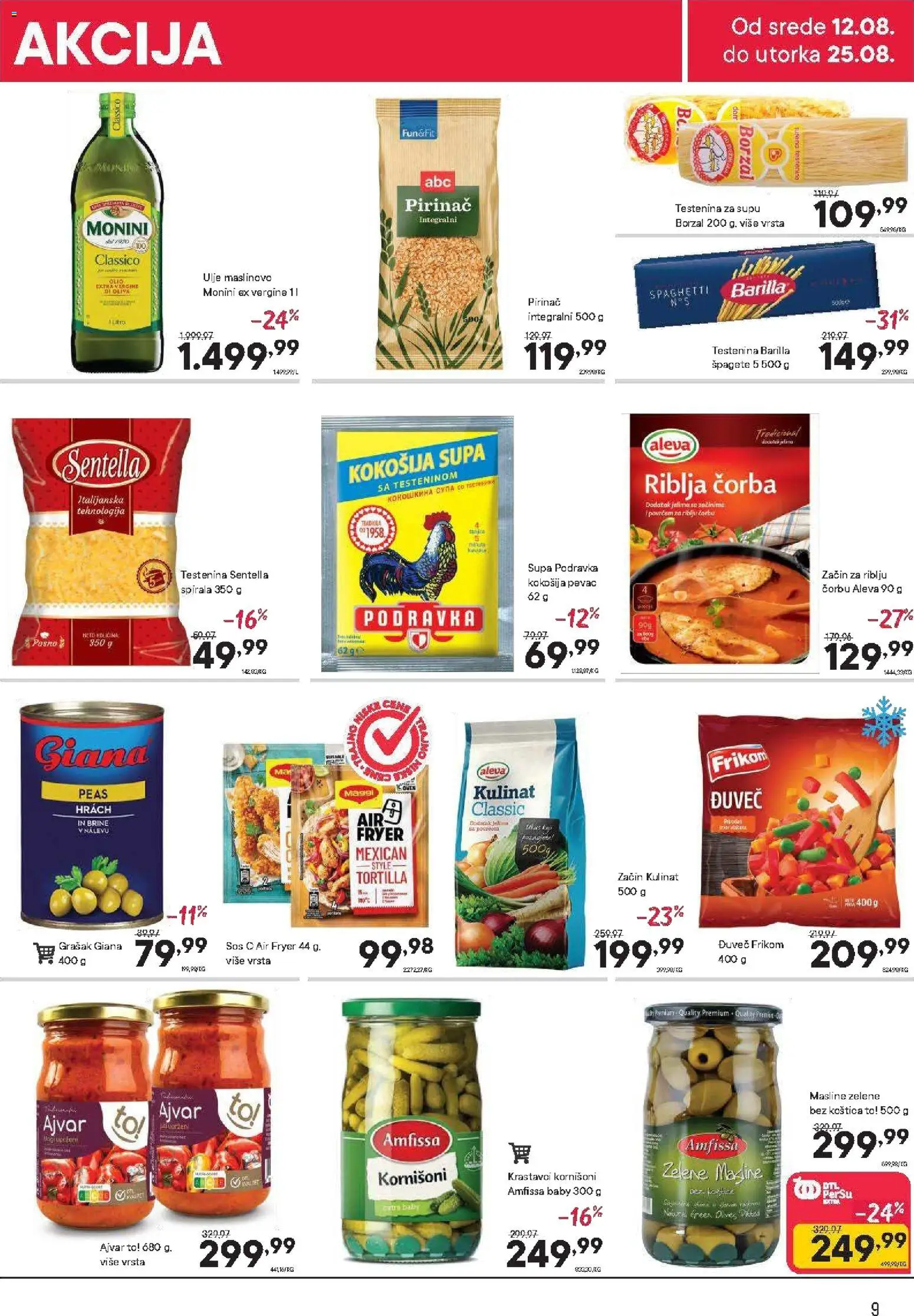 PerSu katalog - važi od 12.08.2026 | Strana: 9 | Proizvode: Barilla, Kornišoni, Sos, Pirinač