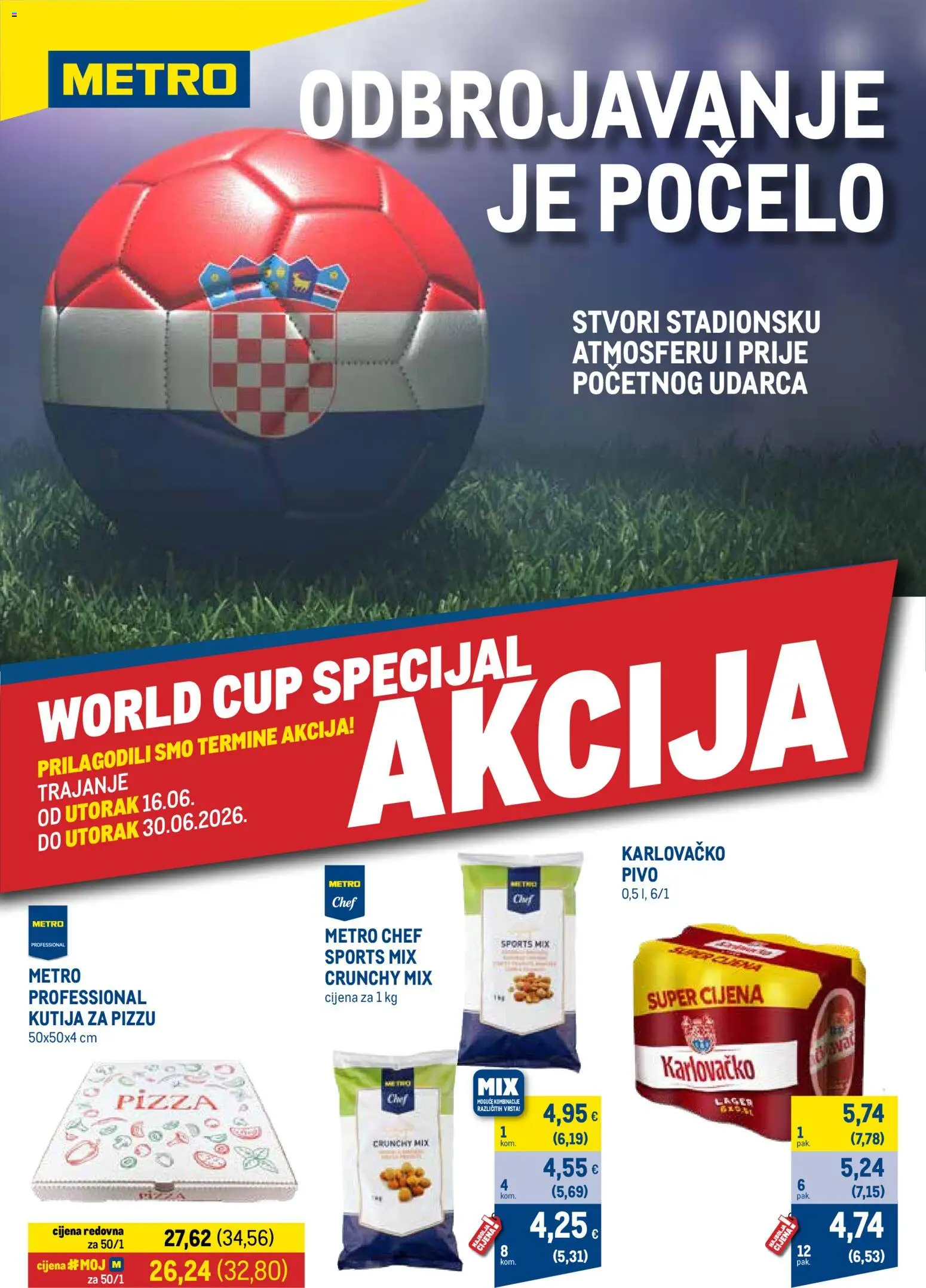 Metro katalog | vrijedi od 16.06.2026 | Stranica: 1 | Proizvodi: Kutija, Karlovačko, Pizza, Pivo