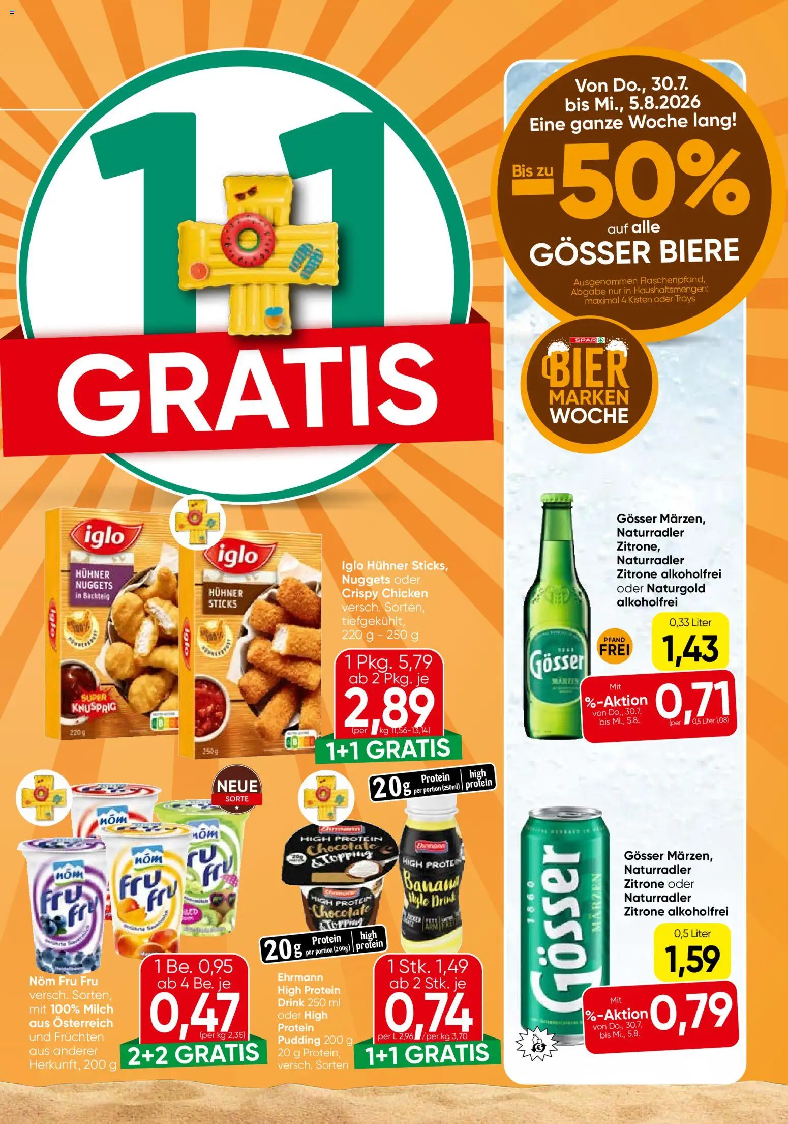 Eurospar Flugblatt gültig ab 30.07.2026 | Seite: 9 | Produkte: Zitrone, Milch, Bier