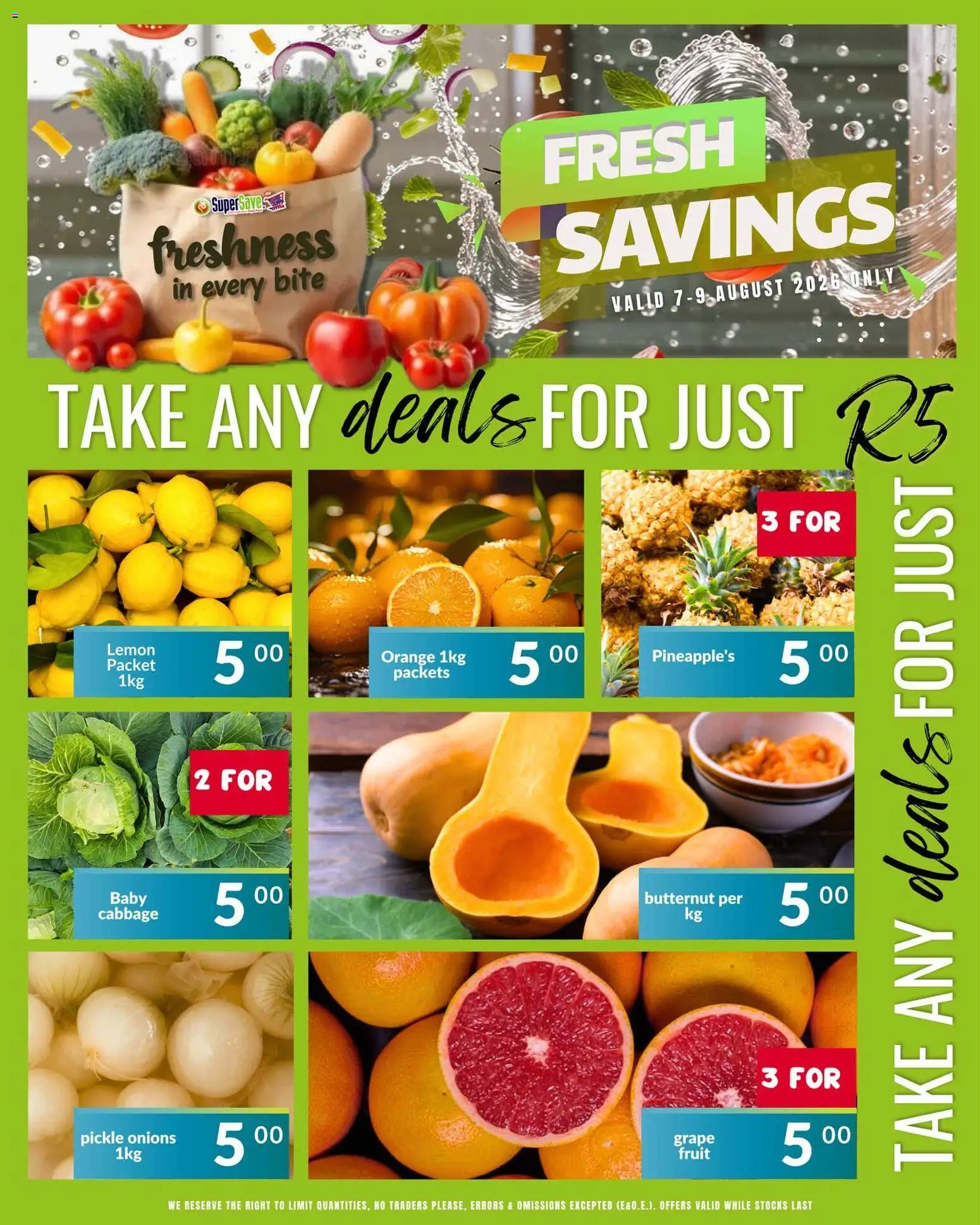 New Super Save catalogue – valid from 07/08/2026 | Page: 2 | Products: Onions, Fruit, Lemon