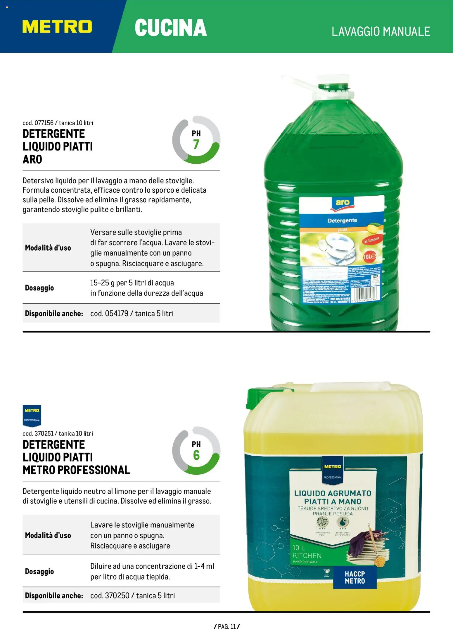 Volantino Metro del 04.06.2026 | Pagina: 11 | Prodotti: Detergente, Acqua, Limone, Tanica