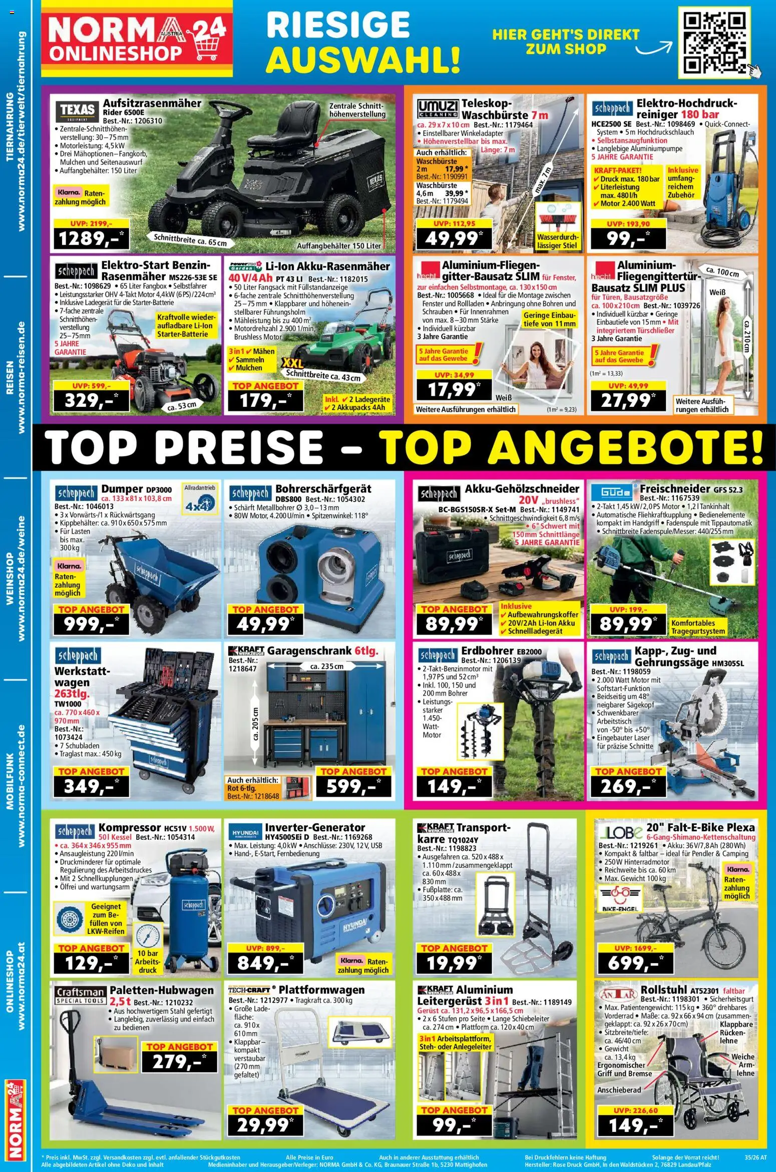 Norma Flugblatt gültig ab 24.08.2026 | Seite: 18 | Produkte: USB, Gewicht, Rasenmäher, Arbeitstisch