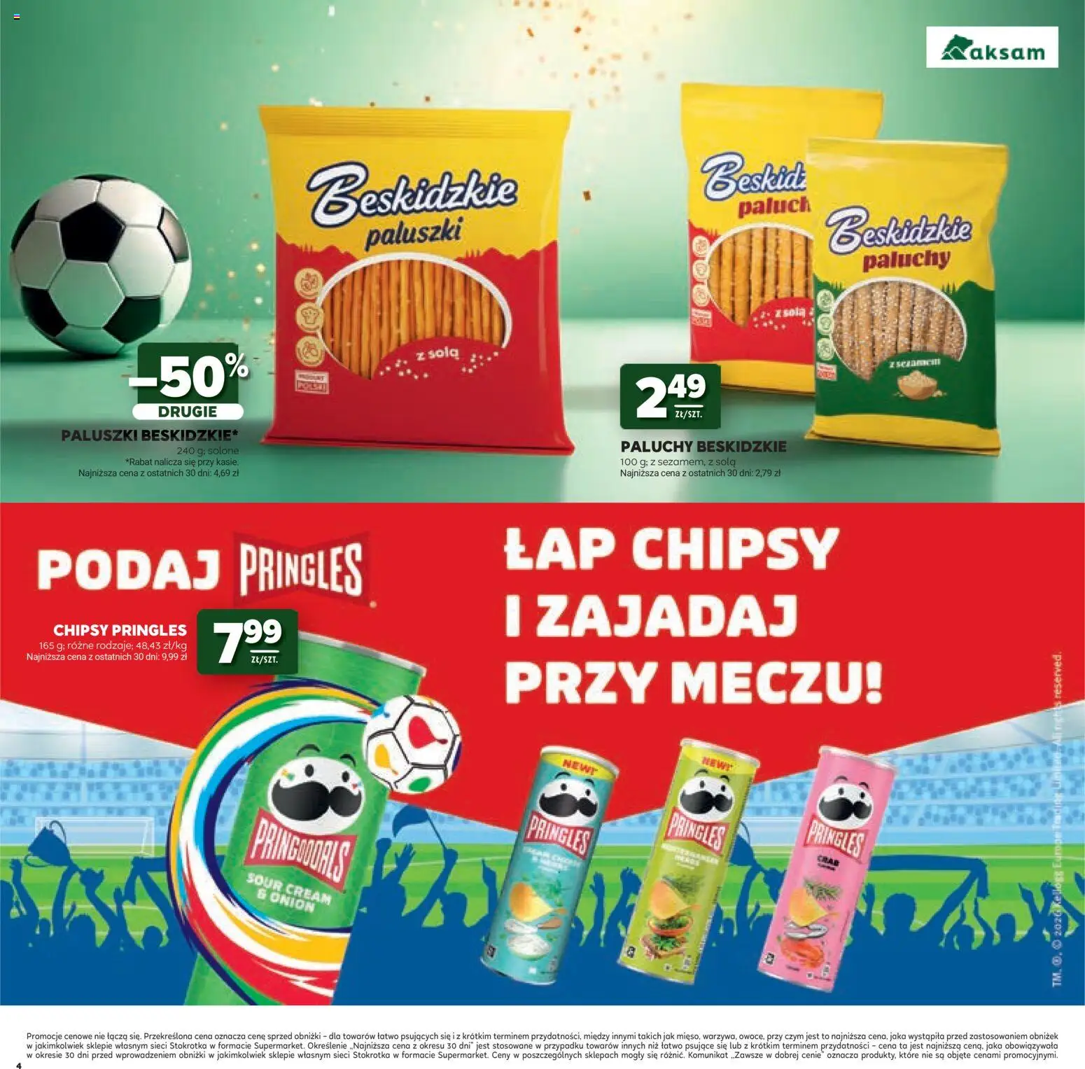 Stokrotka gazetka - Mistrzostwa Świata od 11.06.2026 | Strona: 4 | Produkty: Stokrotka, Chipsy pringles, Paluszki, Pringles
