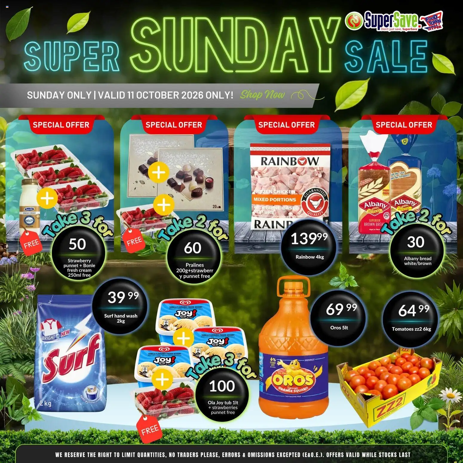 New Super Save catalogue – valid from 11/10/2026 | Page: 1 | Products: Squash, Bread, Chicken, Strawberries