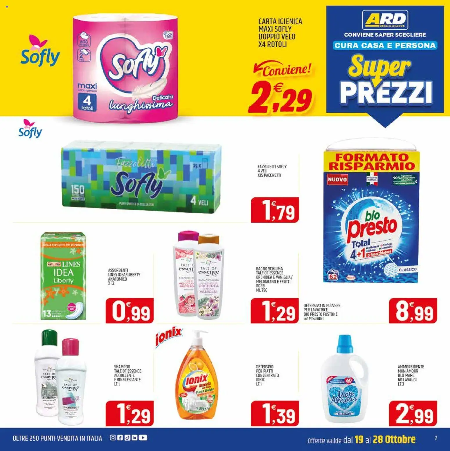 Volantino ARD Discount del 19/10/2026 | Pagina: 7 | Prodotti: Carta igienica, Detersivo in polvere, Smacchiatore, Melograno