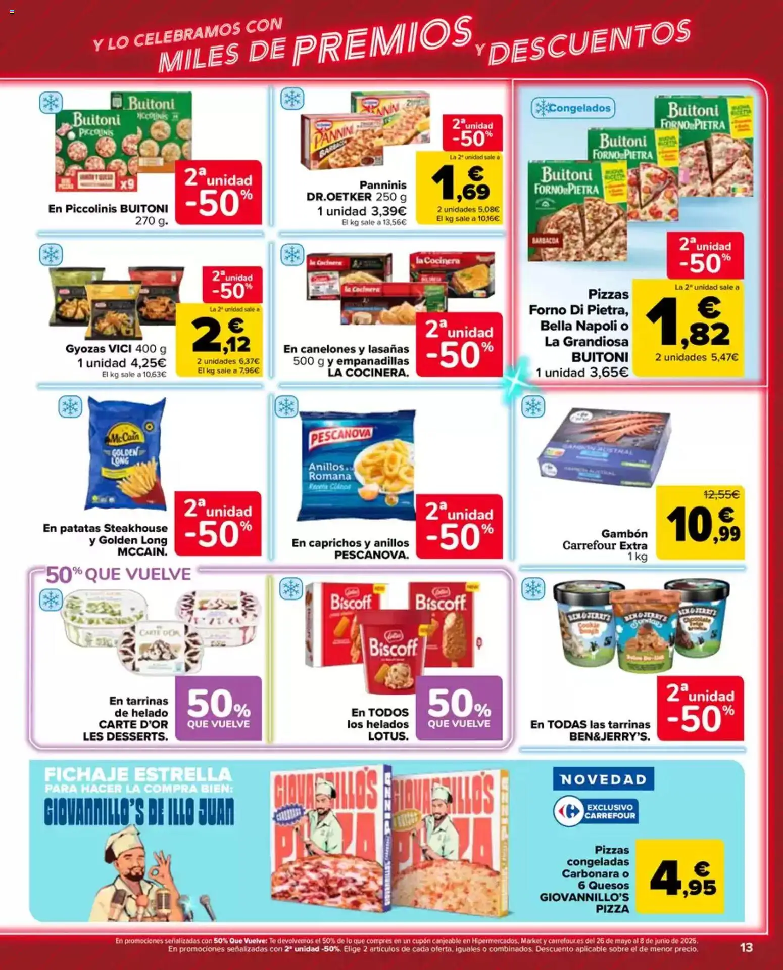 Carrefour Market folleto │ válido desde el 12.05.2026 | Página: 13 | Productos: Anillos, Té, Helado, Canelones