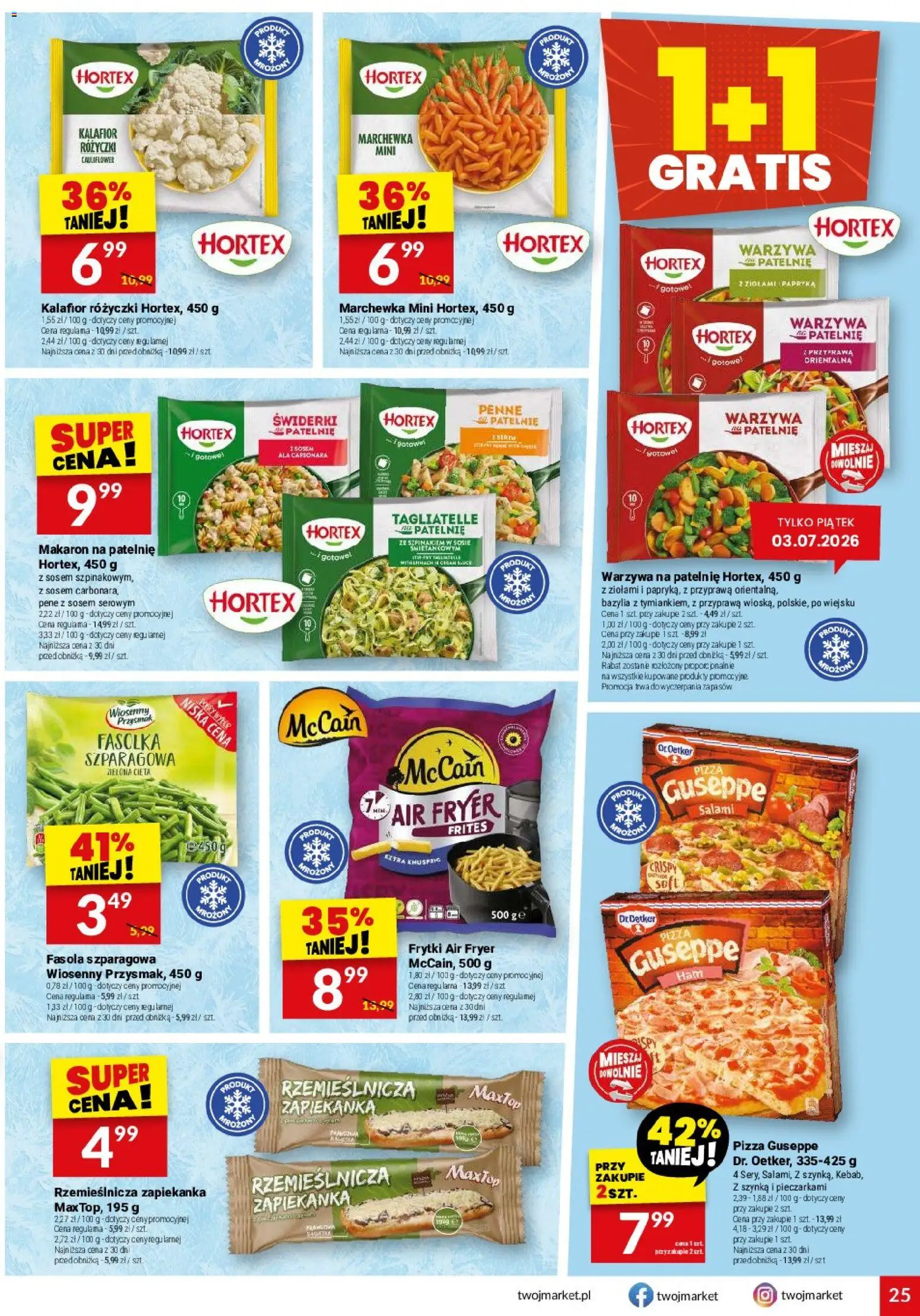 Twój Market gazetka od 01.07.2026 | Strona: 25 | Produkty: Warzywa na patelnie, Pizza, Marchewka, Warzywa