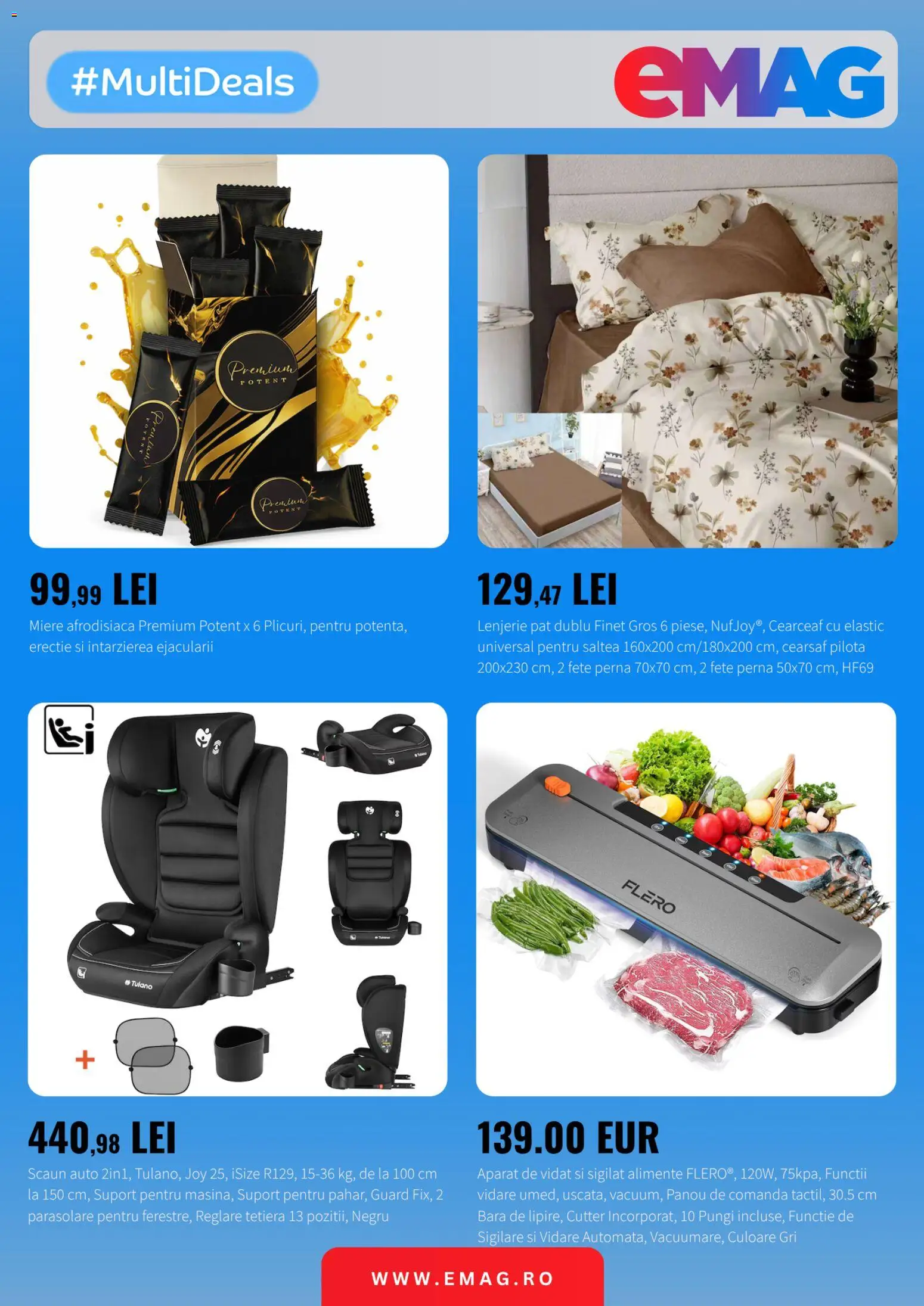 Noul catalog Emag – valabil de la 20.05.2026 | Pagină: 4 | Produse: Saltea, Pernă, Pilotă, Scaun