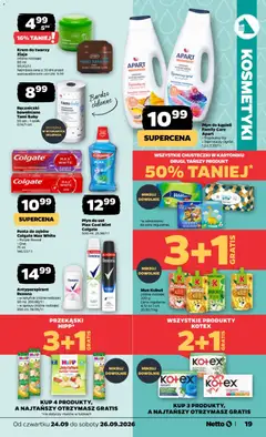 Pogląd oferty "Pasta do zębów Colgate Max White, Pasta do zębów Colgate Max White > Purple Reveal > One 75 ml" - ważna od 24.09.2026 | Strona: 19 | Produkty: Chusteczki, Kubuś, Przekąski, Krem