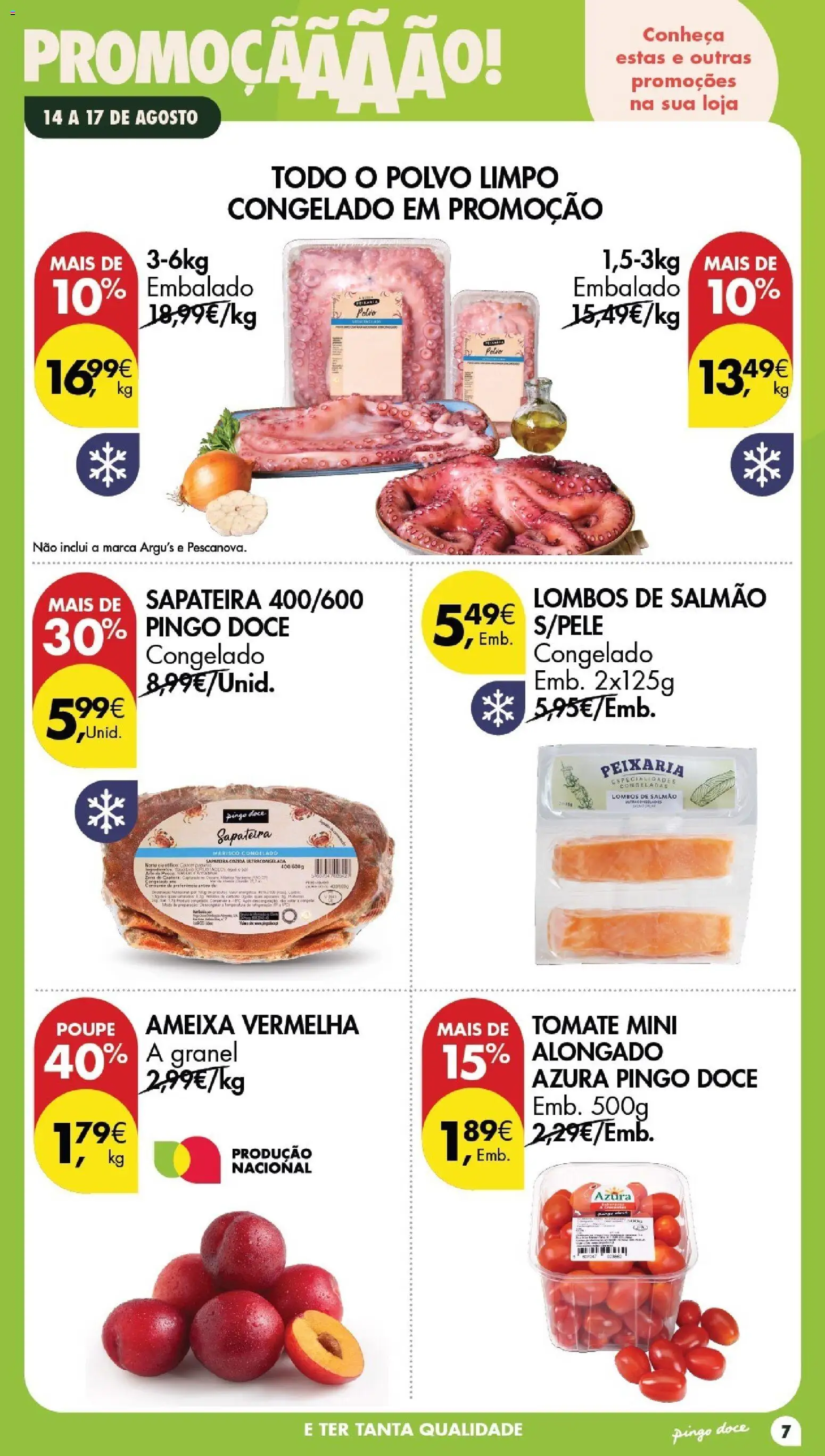 Pingo Doce Poupe este Fim de Semana │ válido de 14/08/2026 | Página: 7 | Produtos: Polvo, Especialidades, Sapateira, Tomate