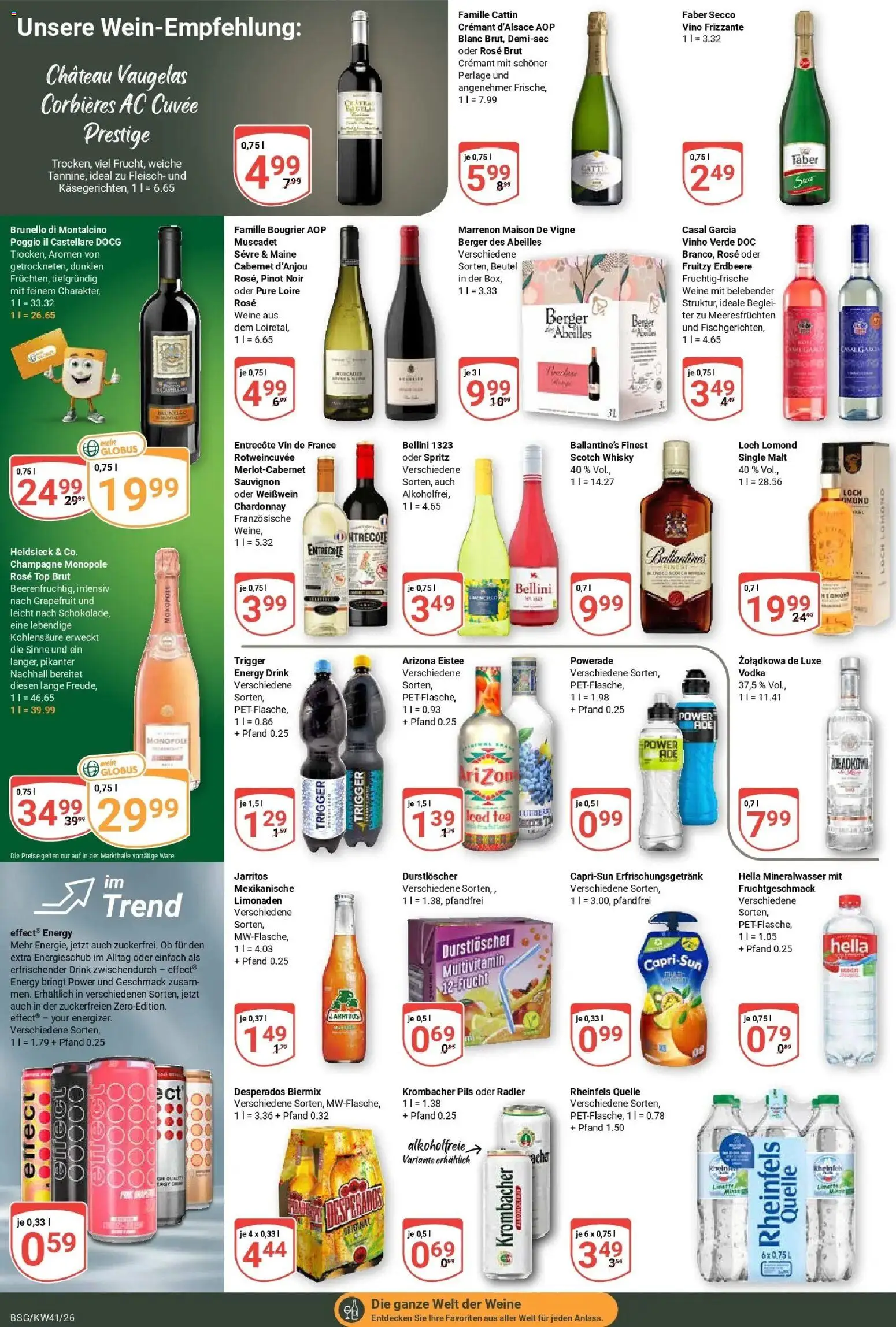 Globus Prospekt Braunschweig (ab 05.10.2026) » Angebote online | Seite: 18 | Produkte: Whisky, Mineralwasser, Hella, Vodka