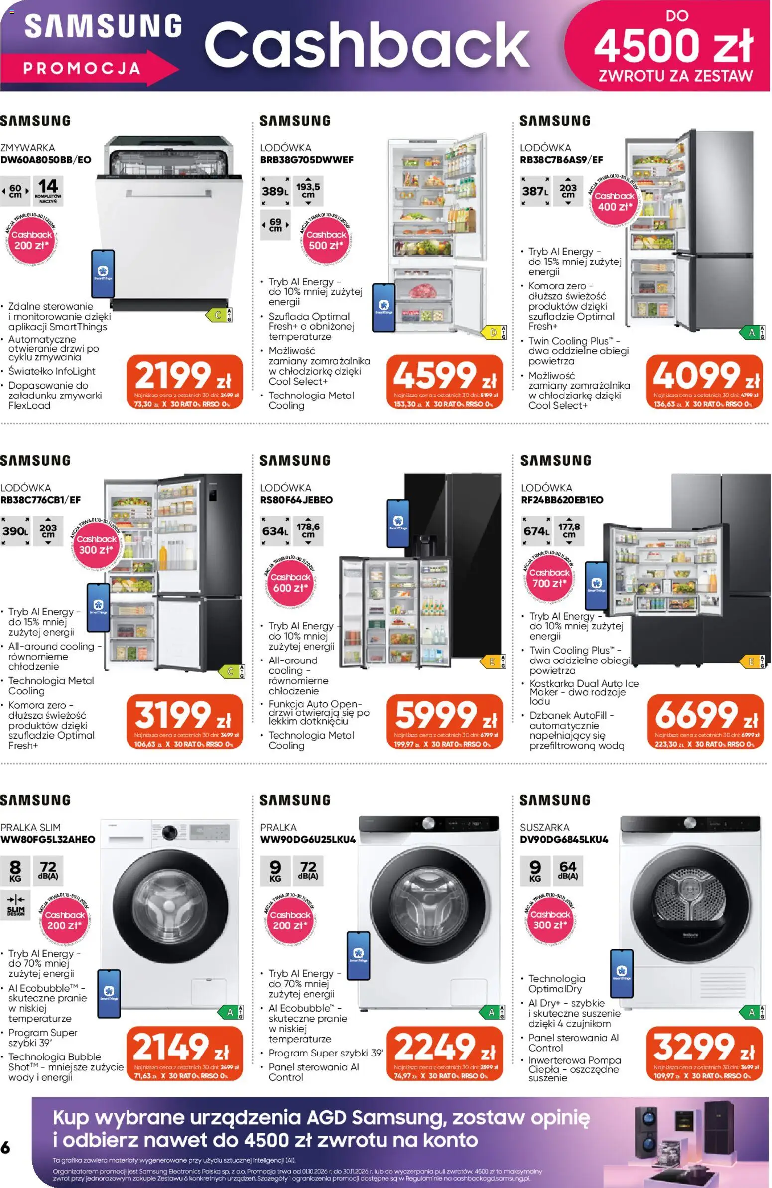 Max elektro gazetka od 01.10.2026 | Strona: 6 | Produkty: Dzbanek, Lodówka, Suszarka, Zmywarka