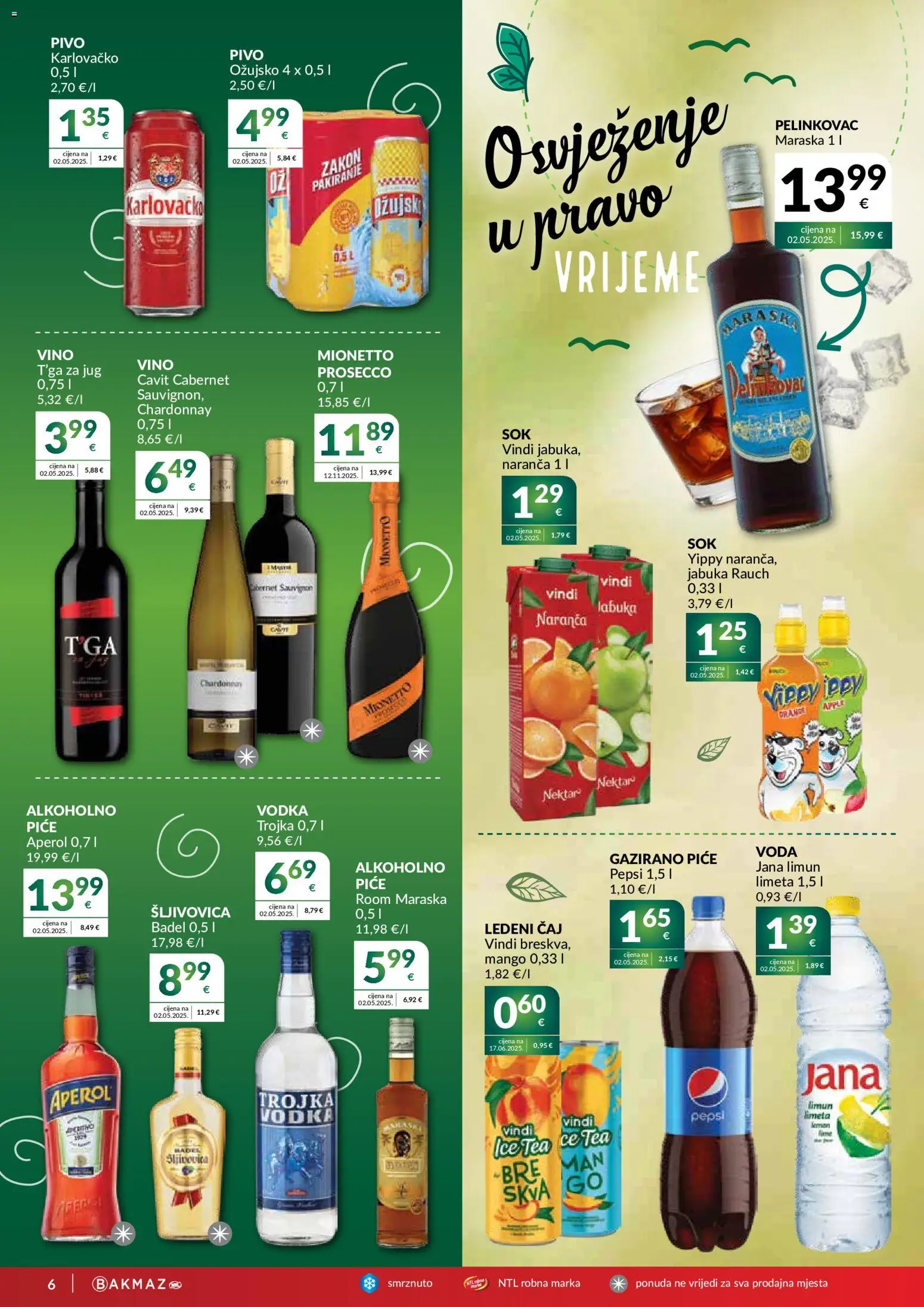 Bakmaz katalog | vrijedi od 29.07.2026 | Stranica: 6 | Proizvodi: Pepsi, Čaj, Limun, Limeta
