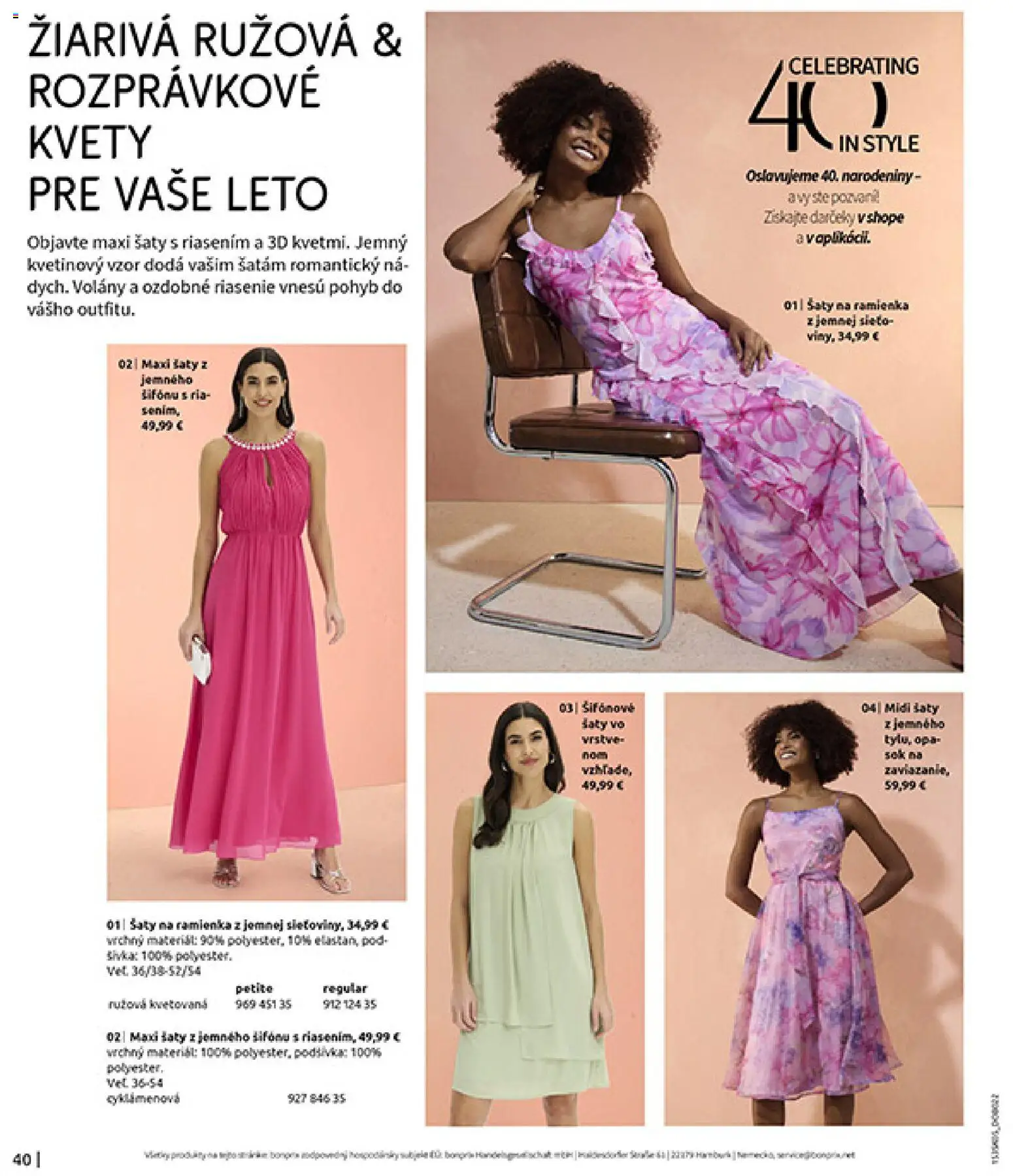 Nové Bonprix akcie – leták je platný od 01.01.2026 | Strana: 42 | Produkty: Šaty, Kvety