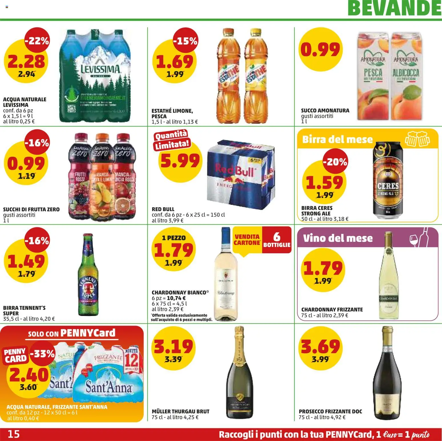 Volantino PENNY del 04.06.2026 | Pagina: 15 | Prodotti: Prosecco, Acqua, Frutta, Pesca