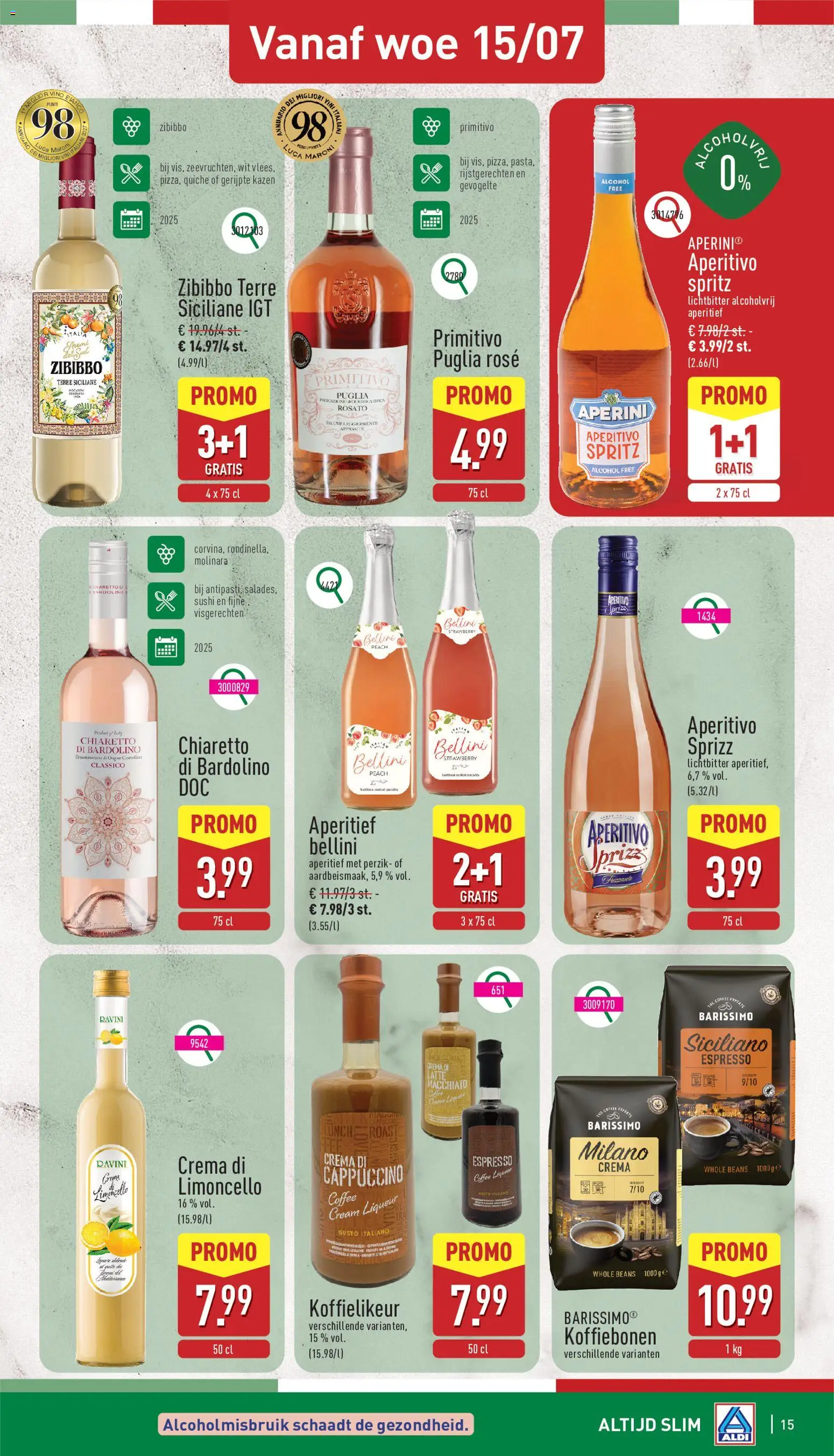 {H1} | Pagina: 15 | Producten: Sushi, Pasta, Alcohol, Koffiebonen