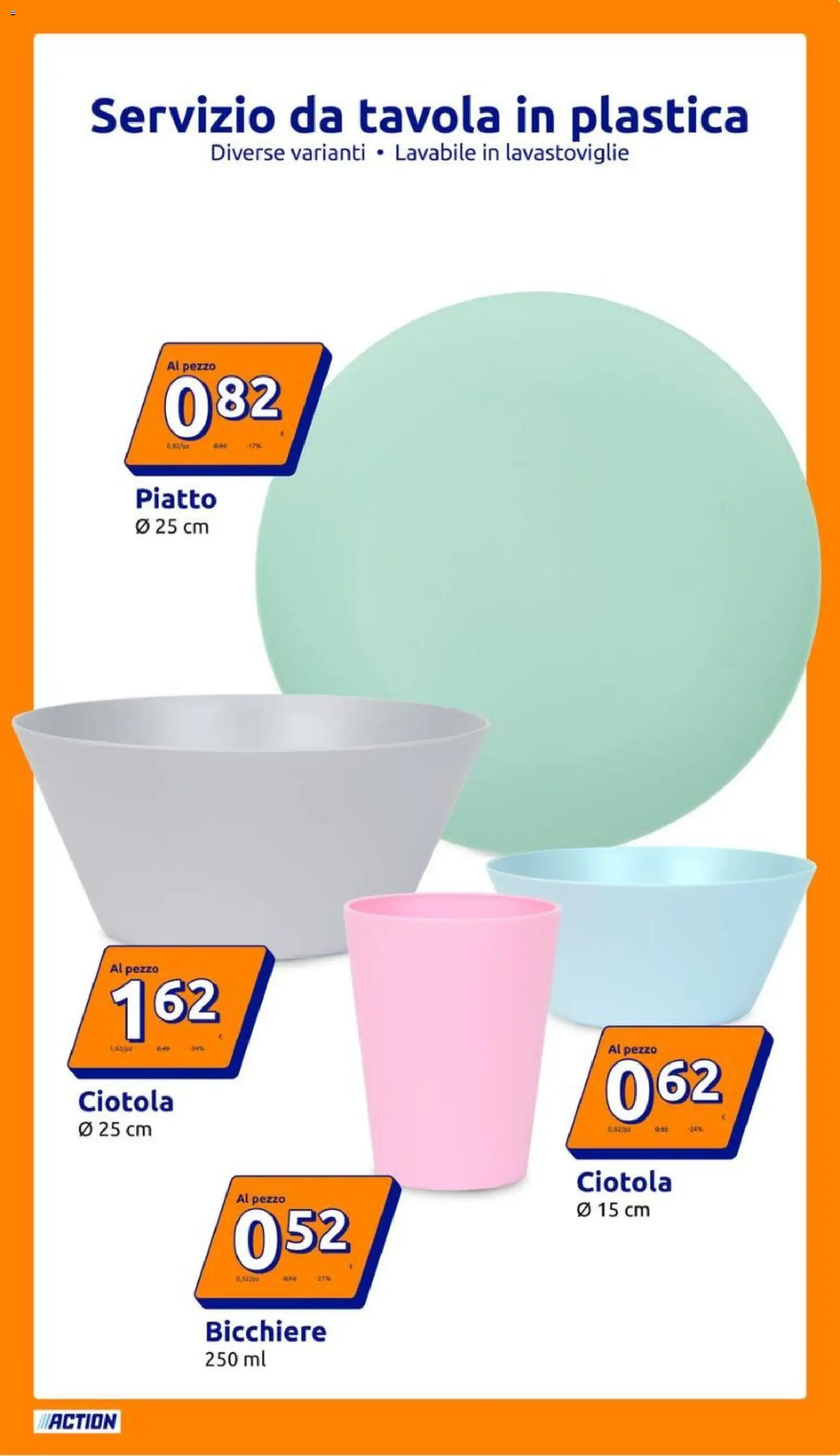 Volantino Action del 17.06.2026 | Pagina: 5 | Prodotti: Lavastoviglie, Piatto, Ciotola