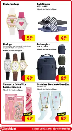Kruidvat folder week 20 - Voorbeeld van een folder van Kruidvat, geldig van 12.05.2026 | Pagina: 61 | Producten: Slippers, Horloge, La