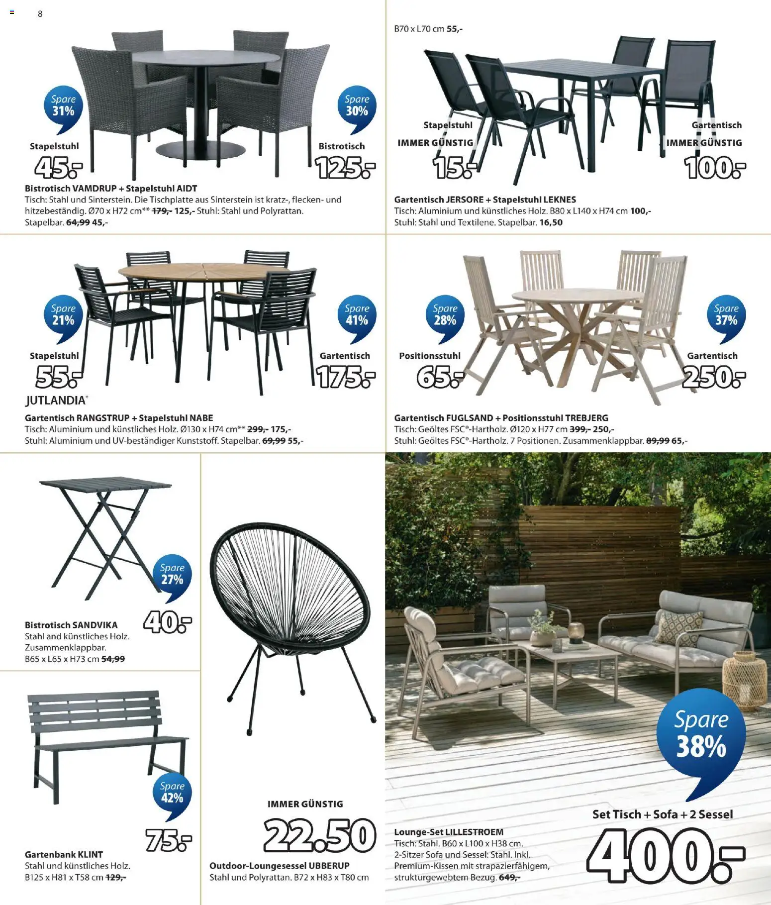 JYSK Angebote gültig ab 20.07.2026 | Seite: 8 | Produkte: Sofa, Sessel, Tisch, Stuhl