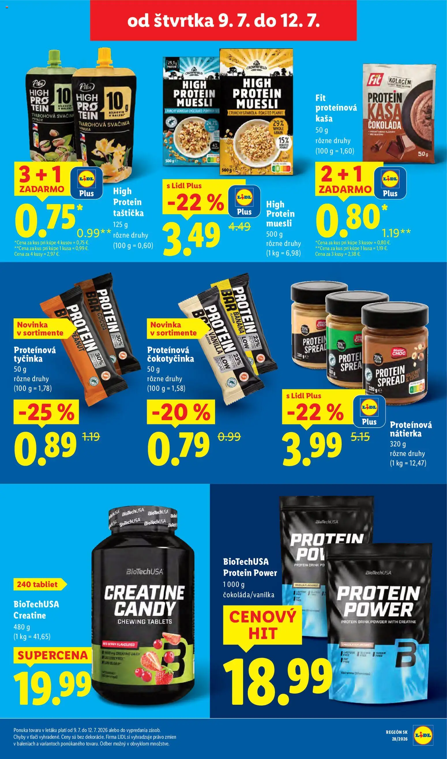 Nové Lidl akcie – leták je platný od 06.07.2026 | Strana: 83 | Produkty: Protein, Kolagén, Čokoláda