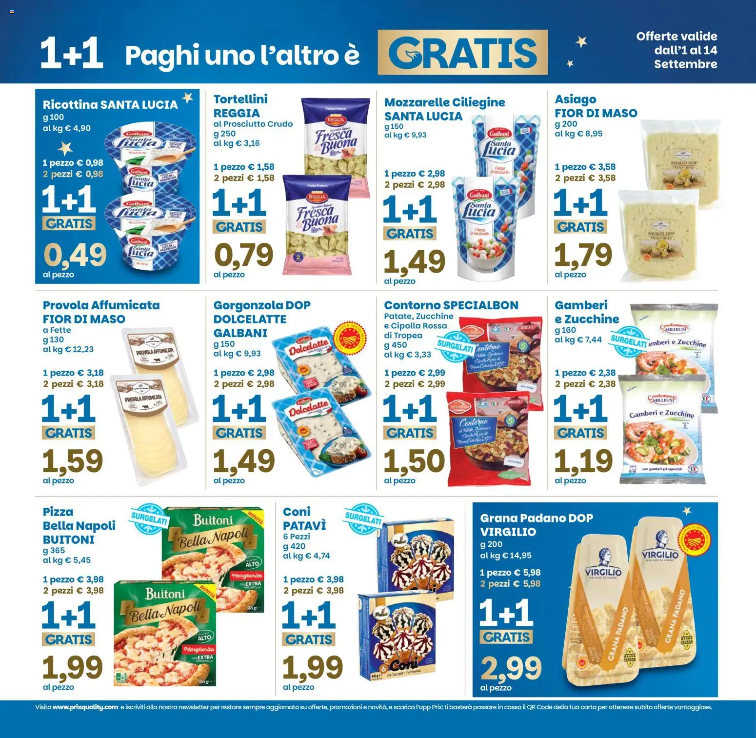 Volantino Prix del 01/09/2026 | Pagina: 4 | Prodotti: Prosciutto Crudo, Pizza, Cipolla, Zucchine