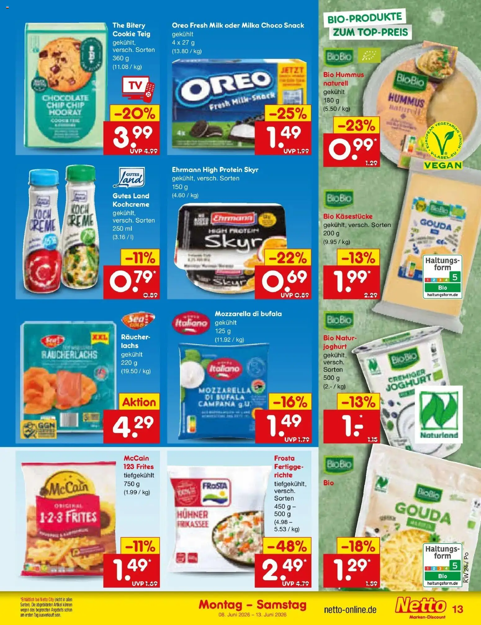 Netto Marken-Discount Prospekt Regensburg – gültig ab 08.06.2026 | Seite: 21 | Produkte: Milka, Frosta, Lachs, Räucherlachs