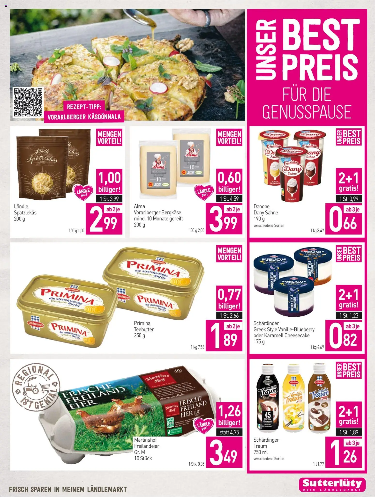 Sutterlüty Flugblatt gültig ab 10.09.2026 | Seite: 5 | Produkte: Sahne, Vanille, Joghurt, Eier