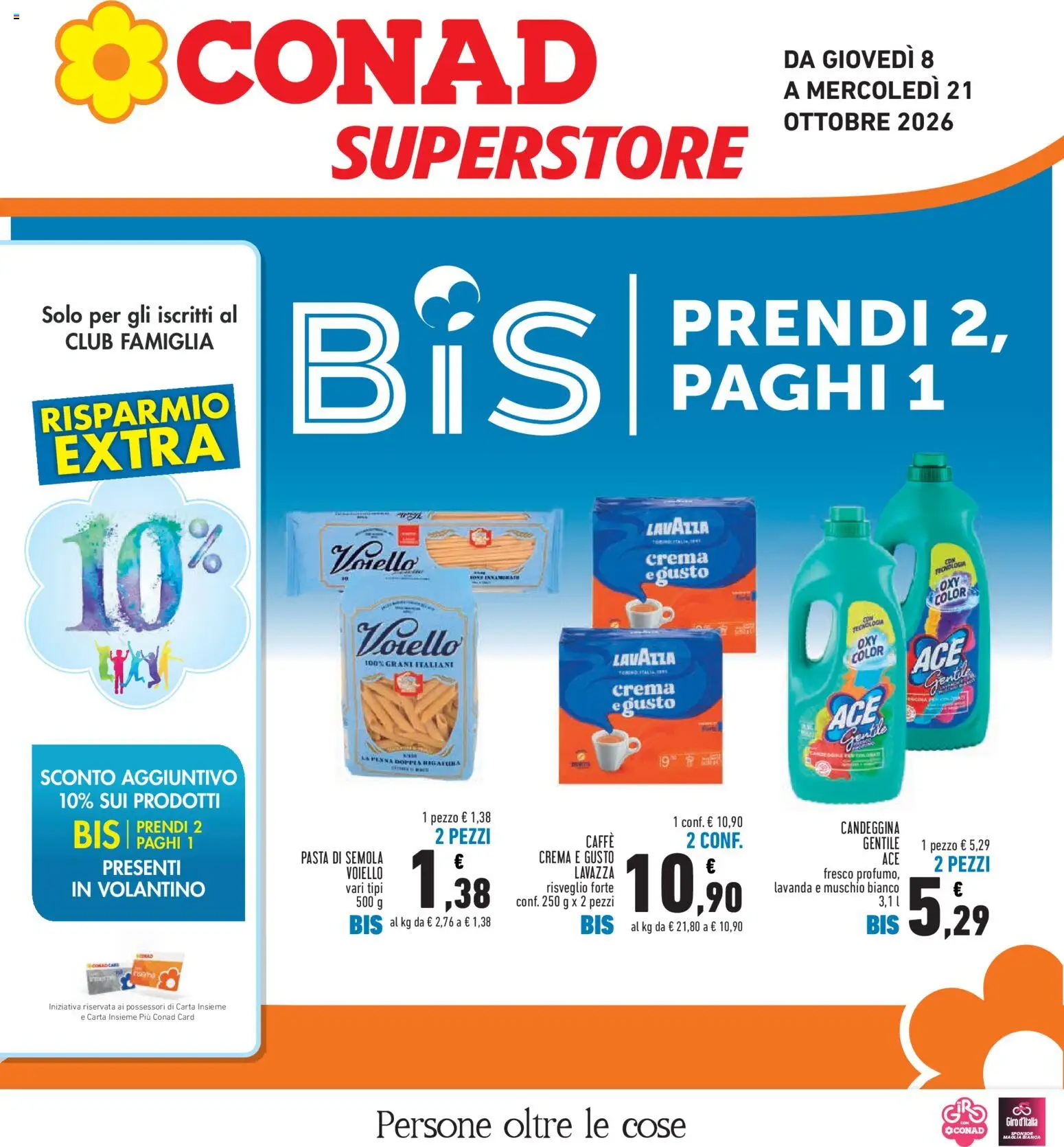 Volantino Conad del 08/10/2026 | Pagina: 1 | Prodotti: Caffè, Voiello, Pasta, Lavanda