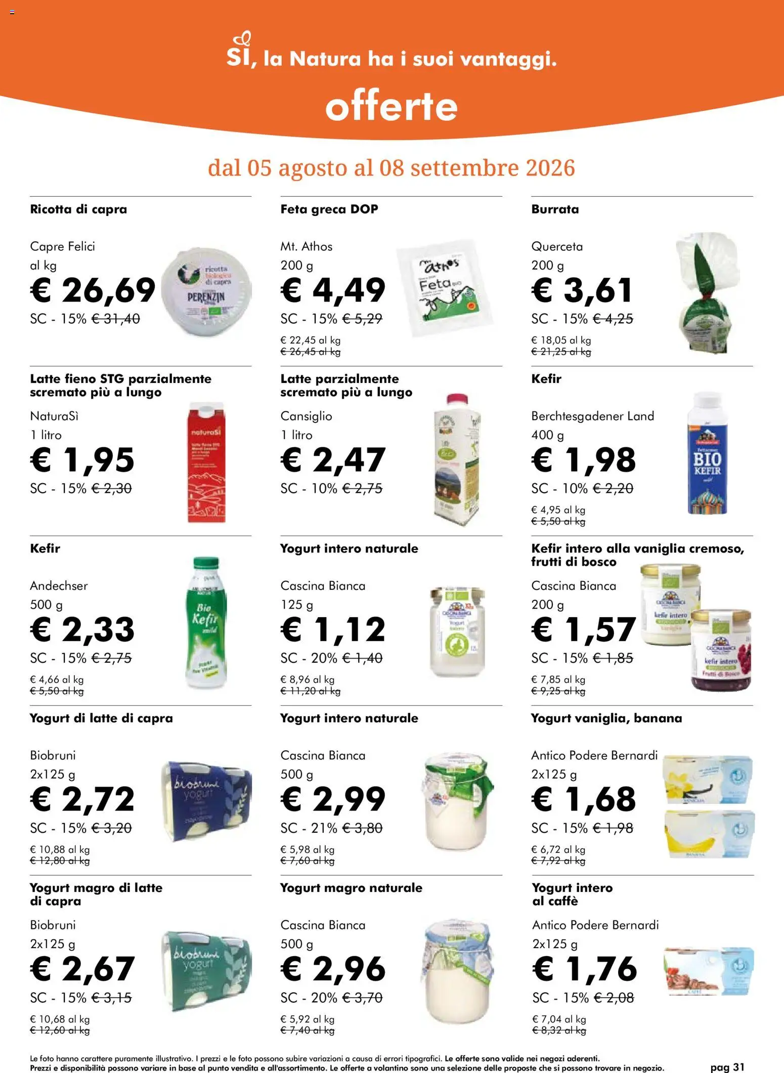Volantino Natura Sì del 05/08/2026 | Pagina: 31