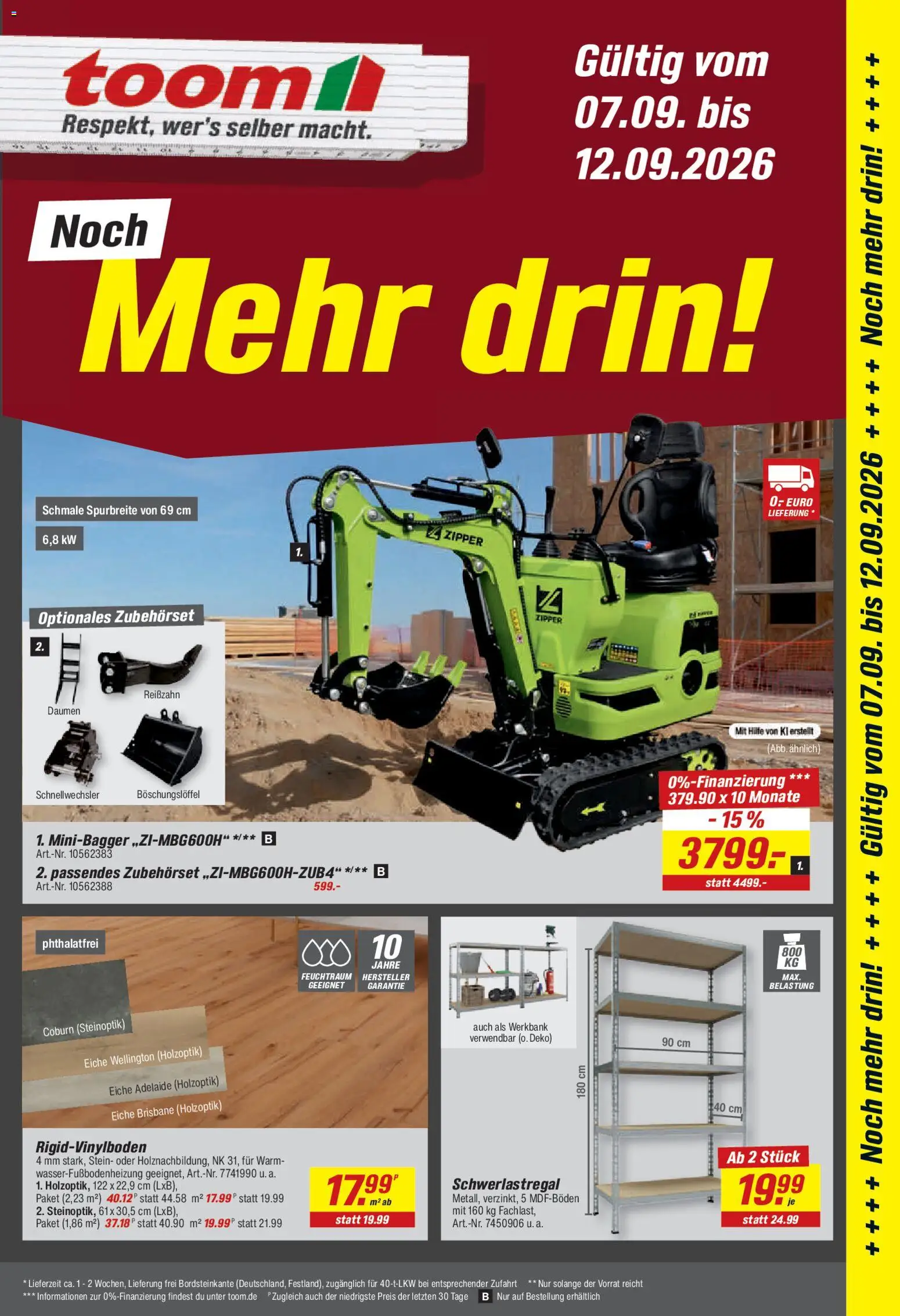 Toom Baumarkt Prospekt – gültig ab 07.09.2026 | Seite: 1 | Produkte: Schwerlastregal