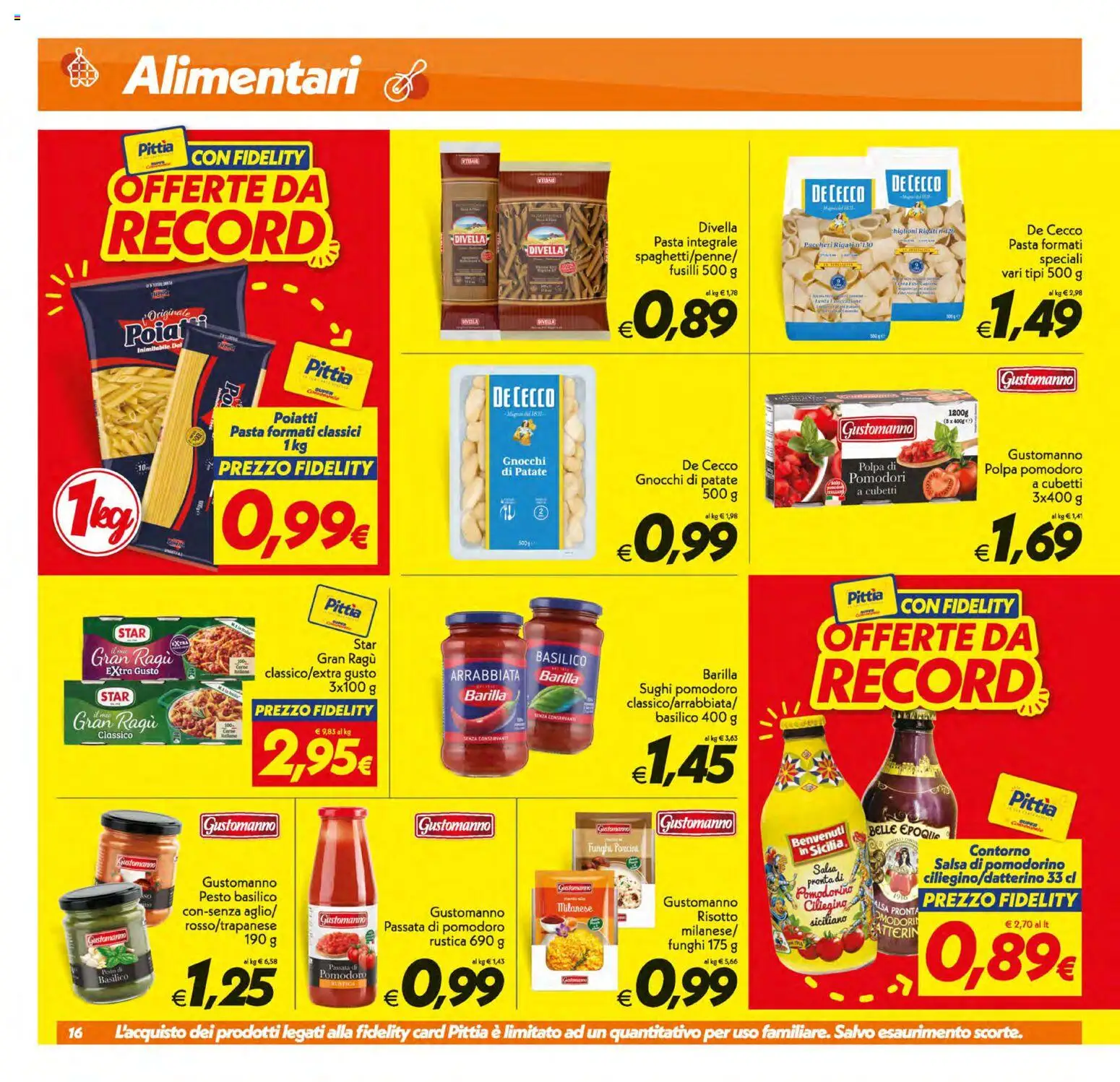 Volantino SuperConveniente del 21/08/2026 | Pagina: 16 | Prodotti: Salsa, Funghi, Pesto, Gnocchi