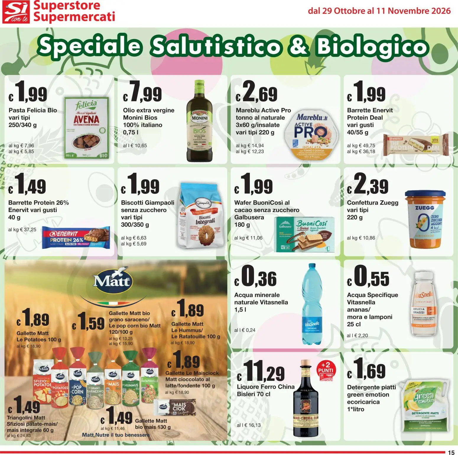 Volantino Sì con Te del 29/10/2026 | Pagina: 15 | Prodotti: Cioccolato, Insalata, Pasta, Cacao