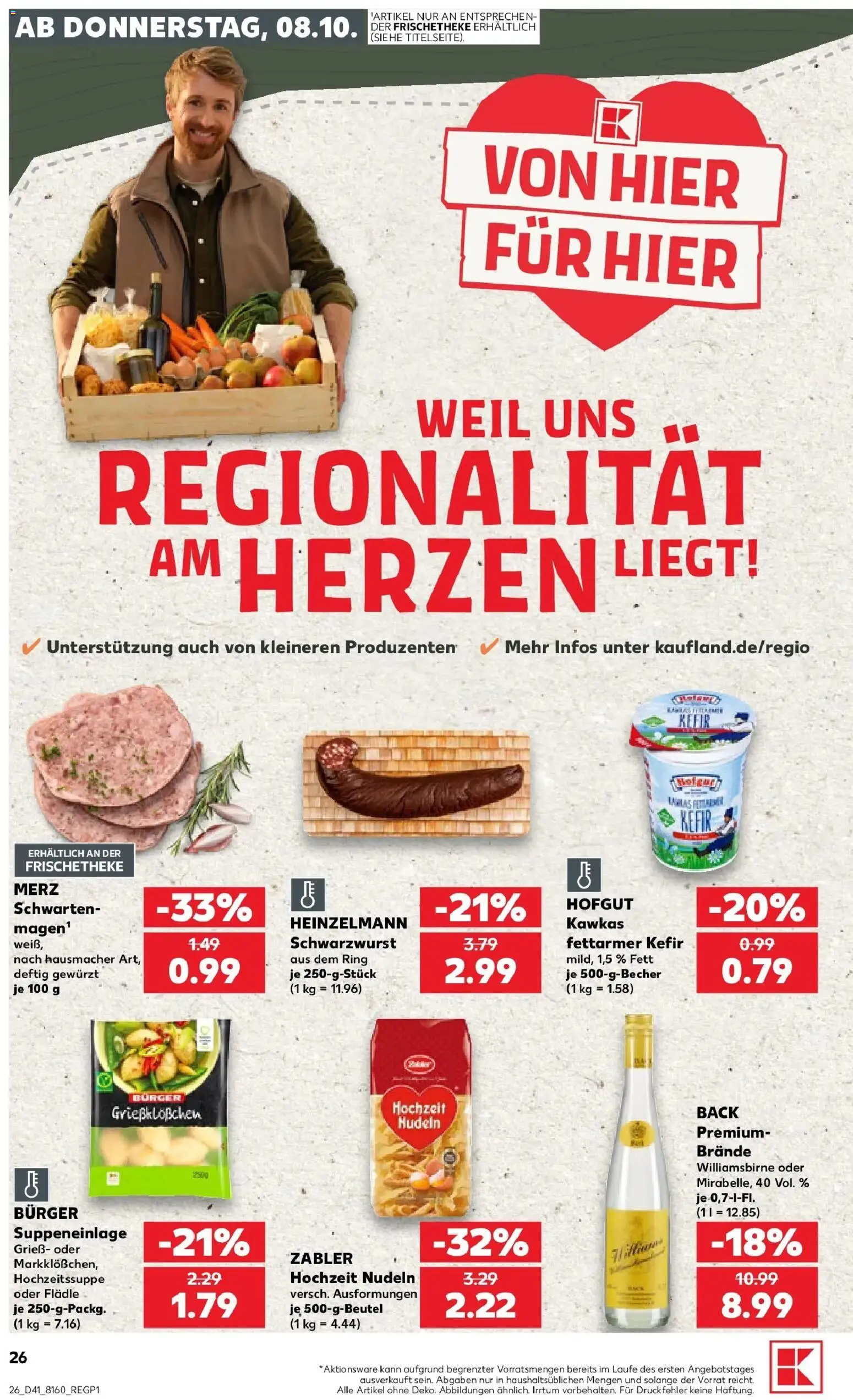 Prospekt Kaufland ab 05.10.2026 » Angebote Online zum Blättern | Seite: 36 | Produkte: Grieß, Kefir, Burger, Nudeln