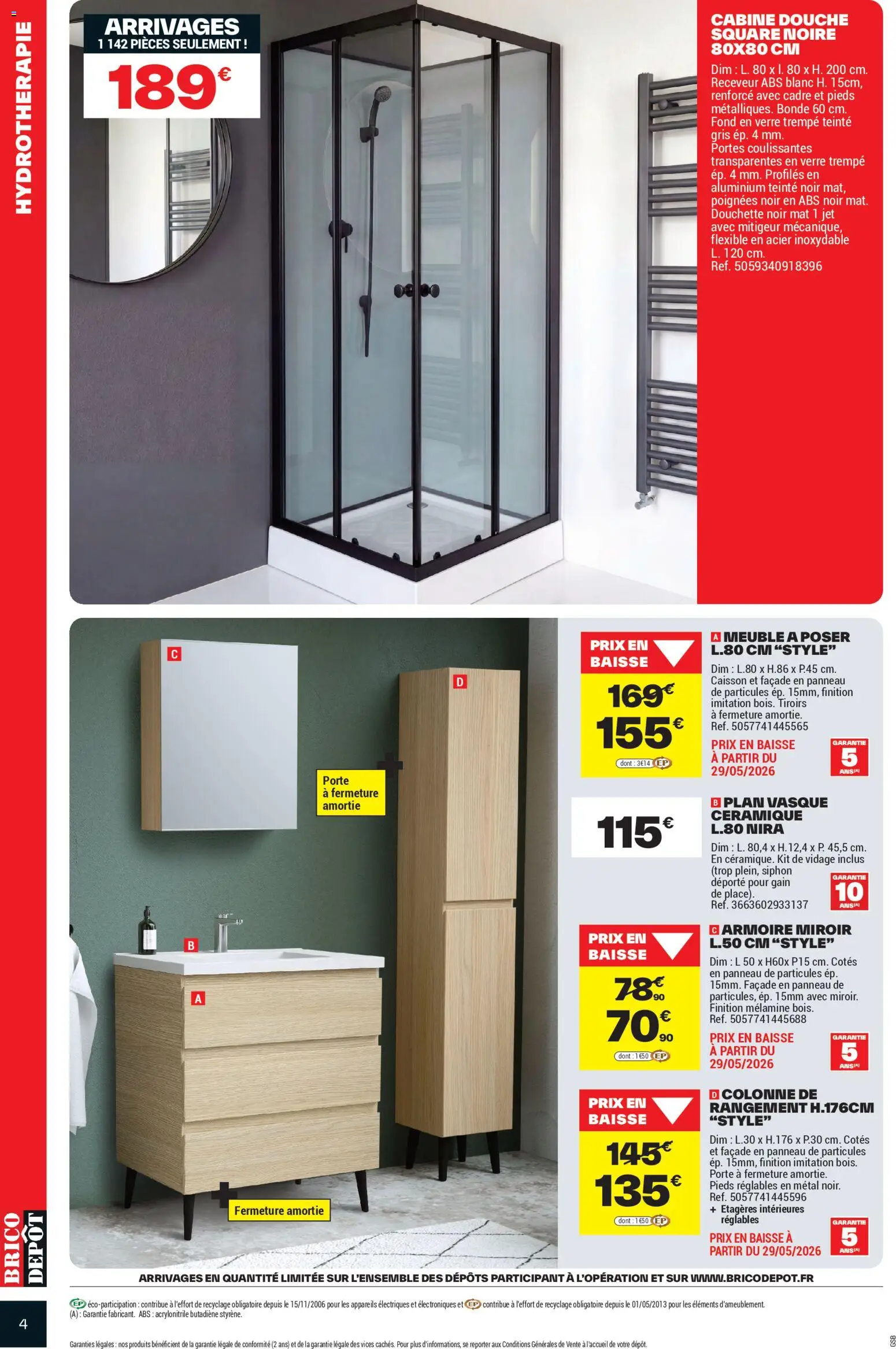 {H1} | Page: 4 | Produits: Meuble, Porte, Douche, Cadre