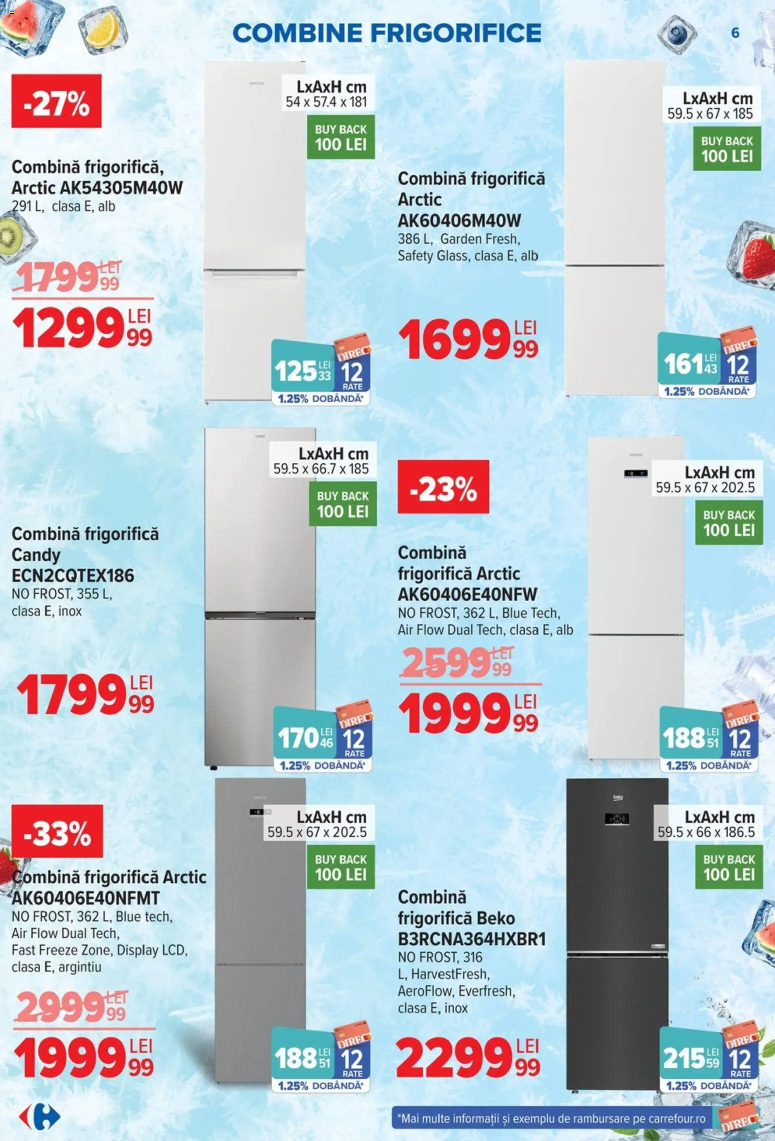 Noul catalog Carrefour – valabil de la 17.06.2026 | Pagină: 6 | Produse: Combină frigorifică