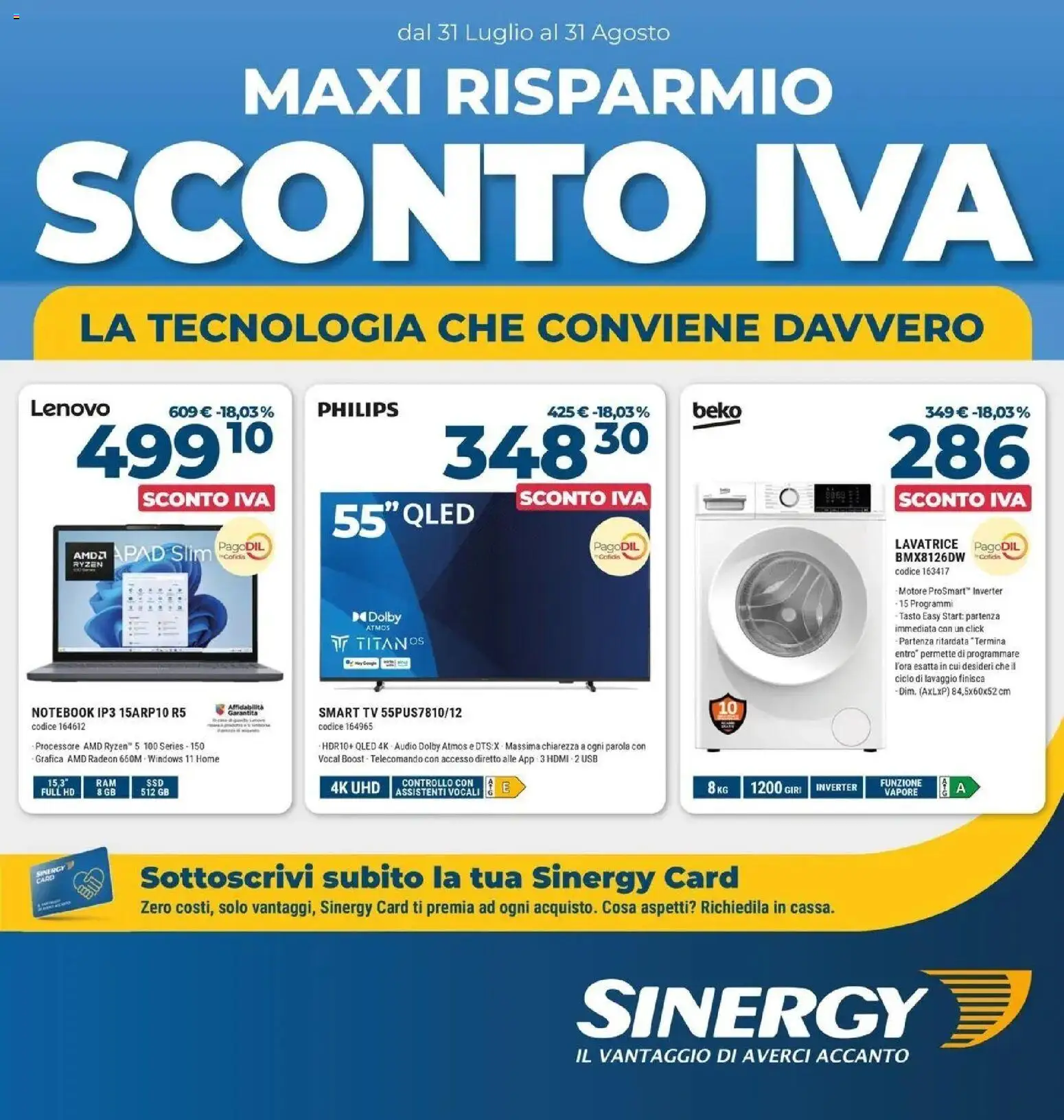 ﻿Trony volantino dal ﻿31/07/2026﻿ > ﻿Anteprima | Pagina: 1 | Prodotti: Telecomando, Lavatrice, TV, USB