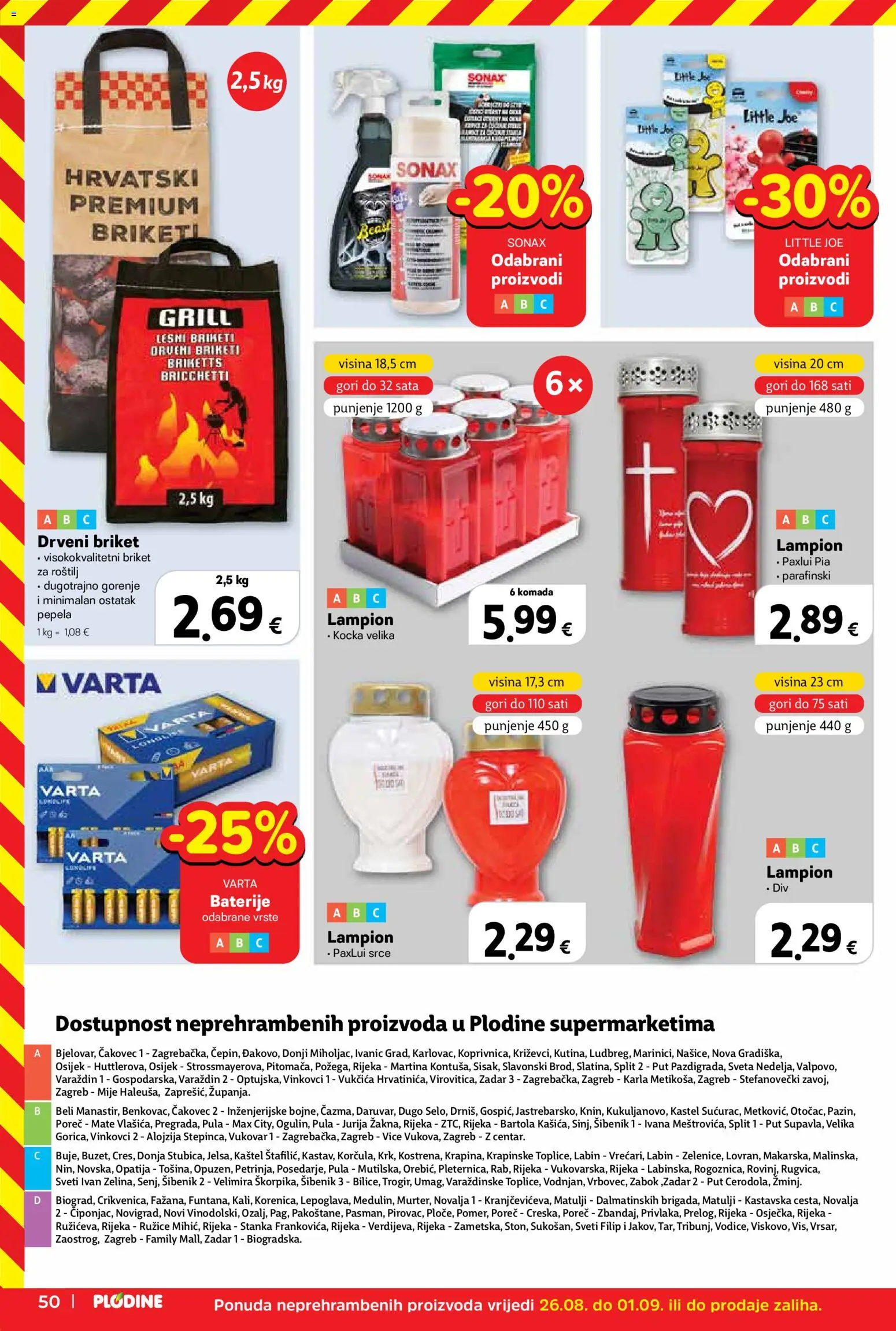 Plodine katalog | vrijedi od 02.09.2026 | Stranica: 50 | Proizvodi: Roštilj, Grill, Baterije, Briketi
