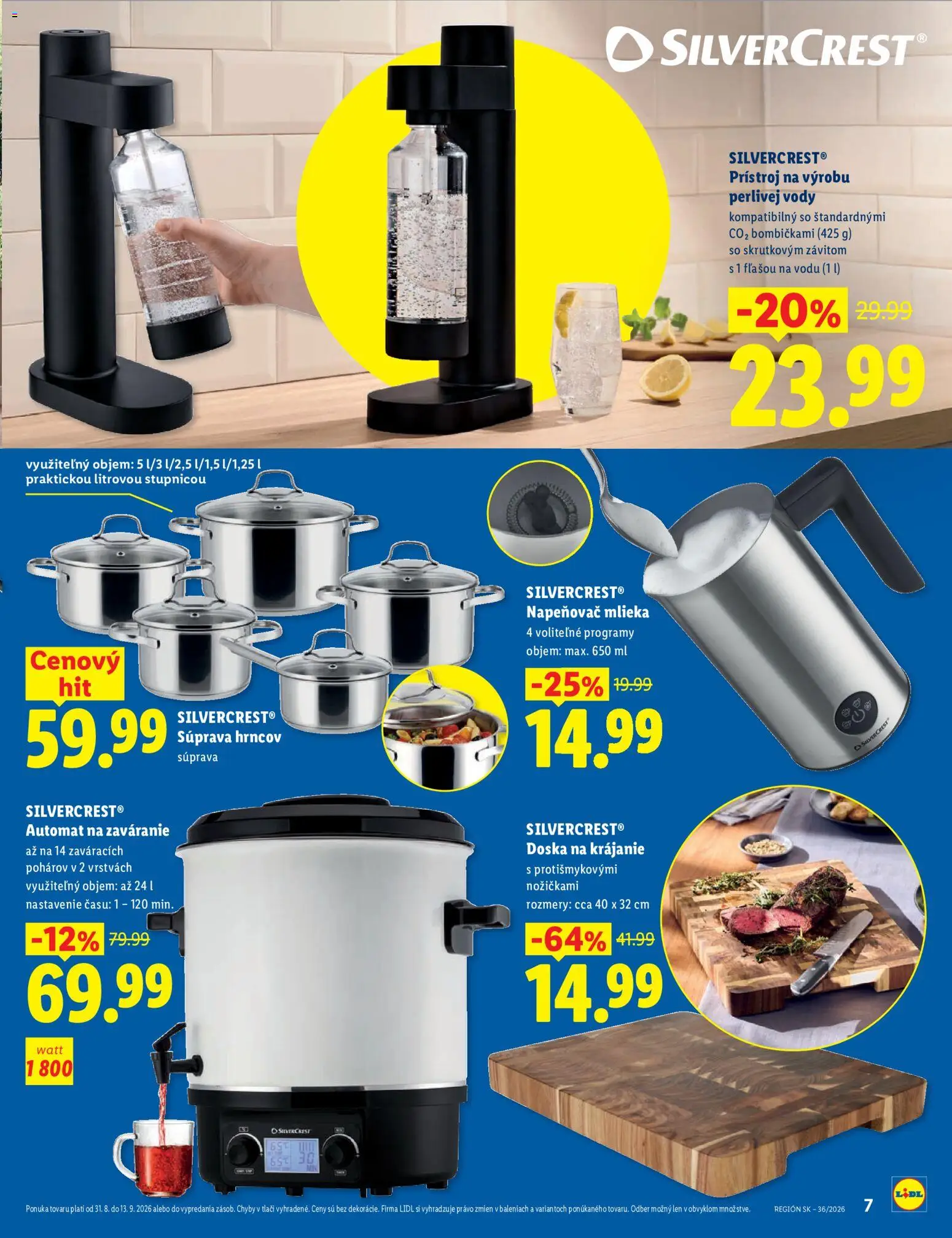 Nové Lidl akcie – leták je platný od 31.08.2026 | Strana: 7 | Produkty: Napeňovač, Napeňovač mlieka