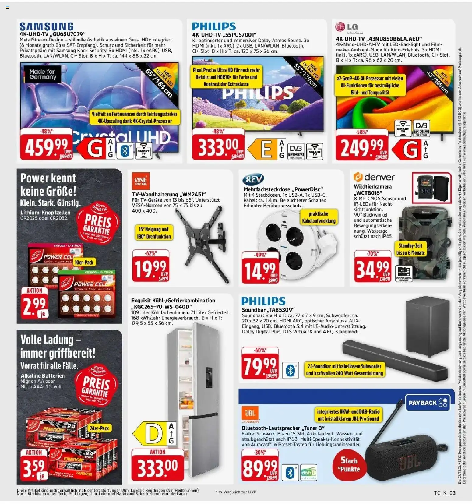 Edeka Prospekt Stuttgart - Feuerbach (ab 28.09.2026) » Angebote Online | Seite: 60 | Produkte: Kamera, Kabel, Batterien, Samsung