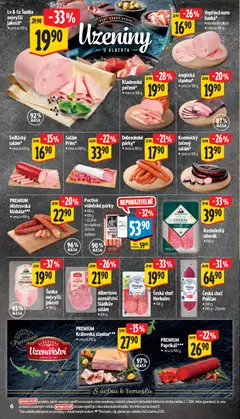 Náhled letáku Kostelecký uherák, 100 g od 08.07.2026 | Strana: 20 | Produkty: Šunka, Vídeňské párky, Uzeniny, Slanina