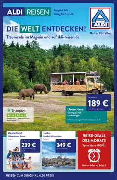 Aldi Reisen Reisemagazin ab 01.07.2026 gültig