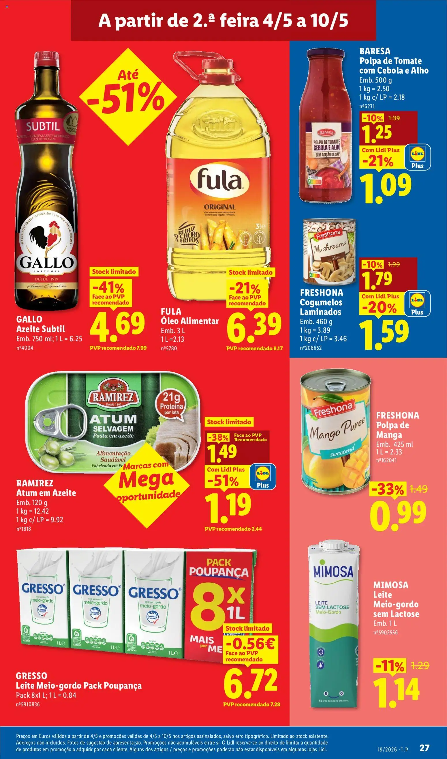 Lidl folheto │ válido de 04.05.2026 | Página: 27 | Produtos: Azeite, Óleo, Cogumelos, Proteina