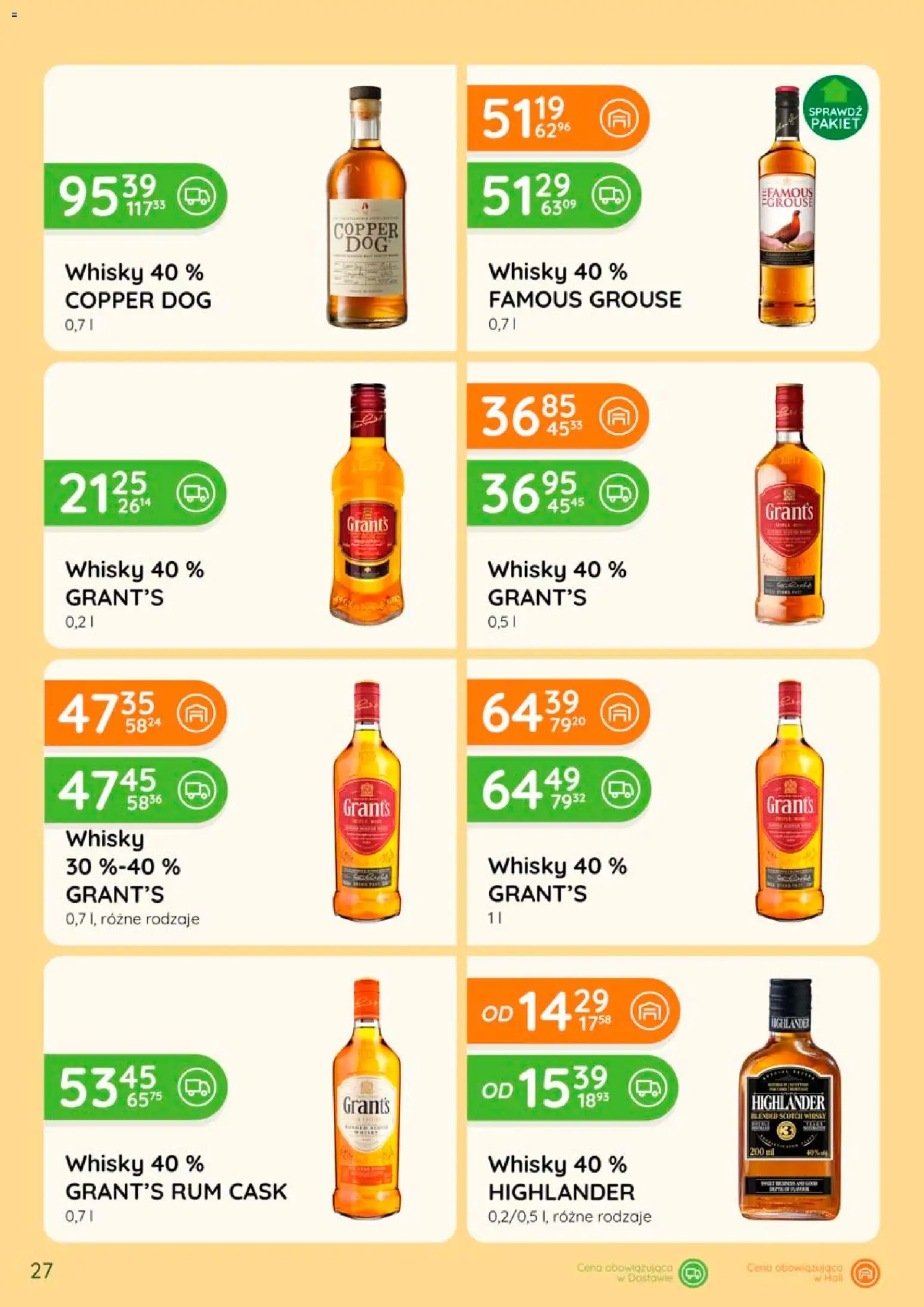 Eurocash gazetka - Katalog Alkoholowy od 01.08.2026 | Strona: 27 | Produkty: Grant's, Rum, Whisky, Highlander whisky