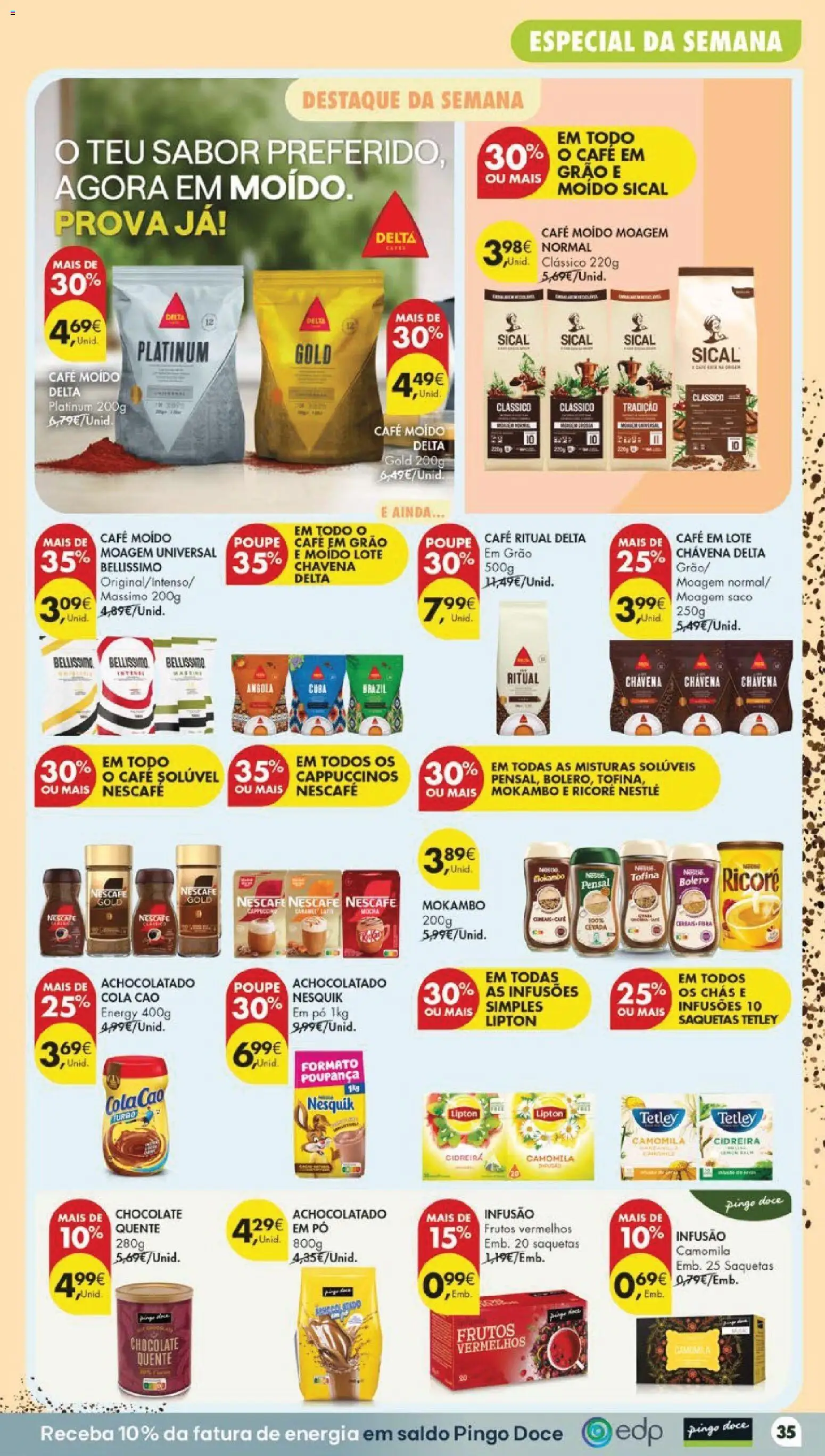 Pingo Doce Poupe Esta Semana Lojas Grandes │ válido de 22/09/2026 | Página: 37 | Produtos: Café moído, Café em grão, Nestlé, Chocolate