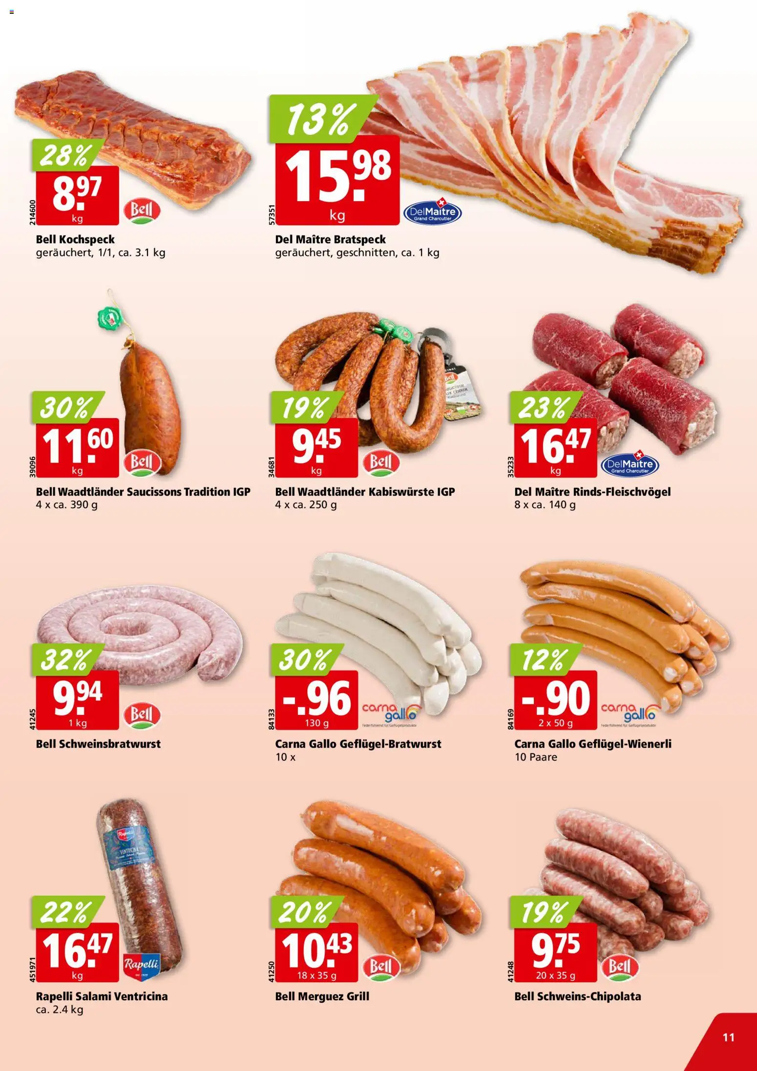 Aligro aktionen Chavannes, Matran, Genf, Sitten – gültig ab 21.09.2026 | Seite: 11 | Produkte: Salami, Grill