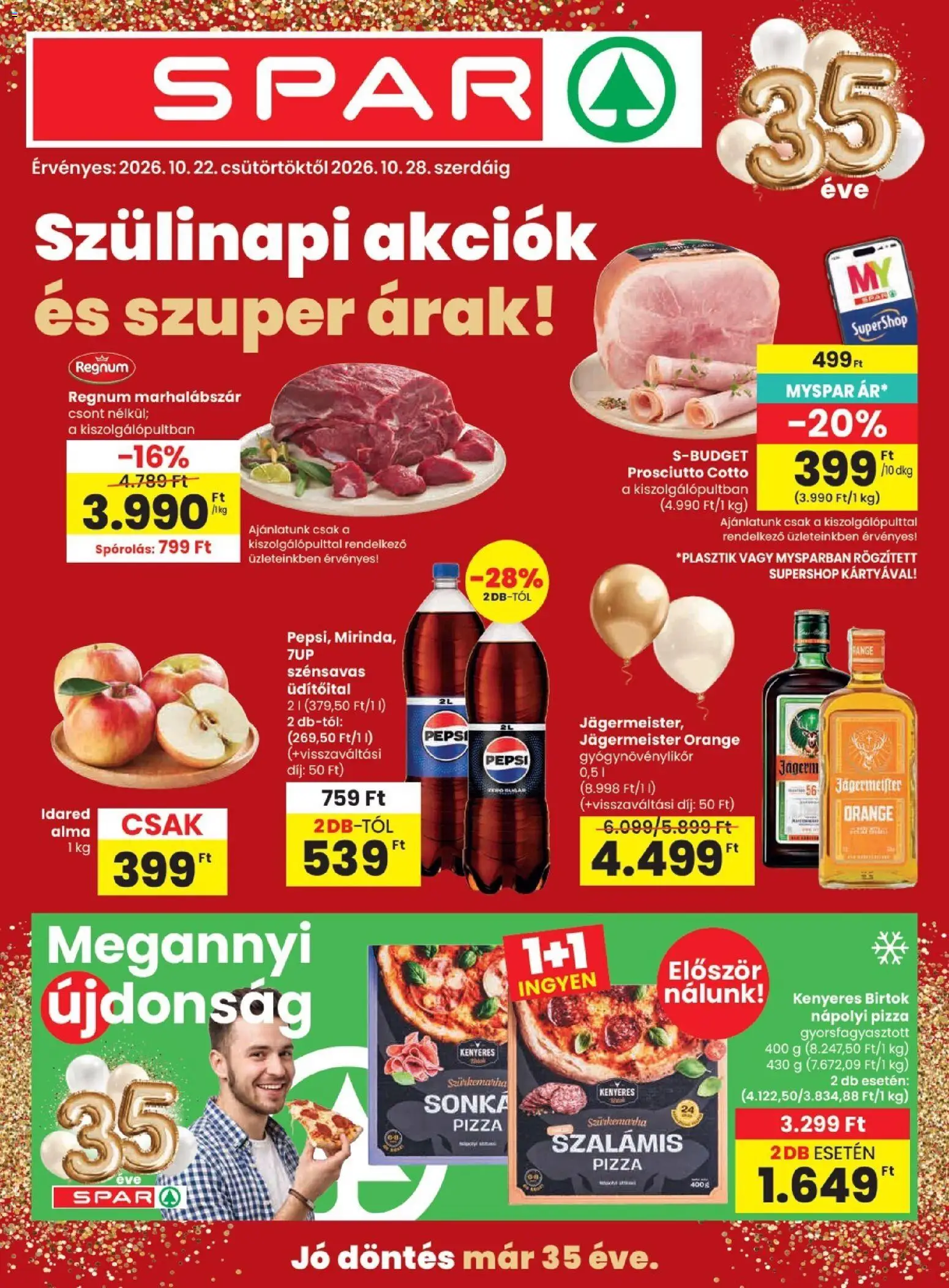 Spar akciós ujság - amely érvényes a következő dátumtól: 2026.10.22. | Oldal: 1