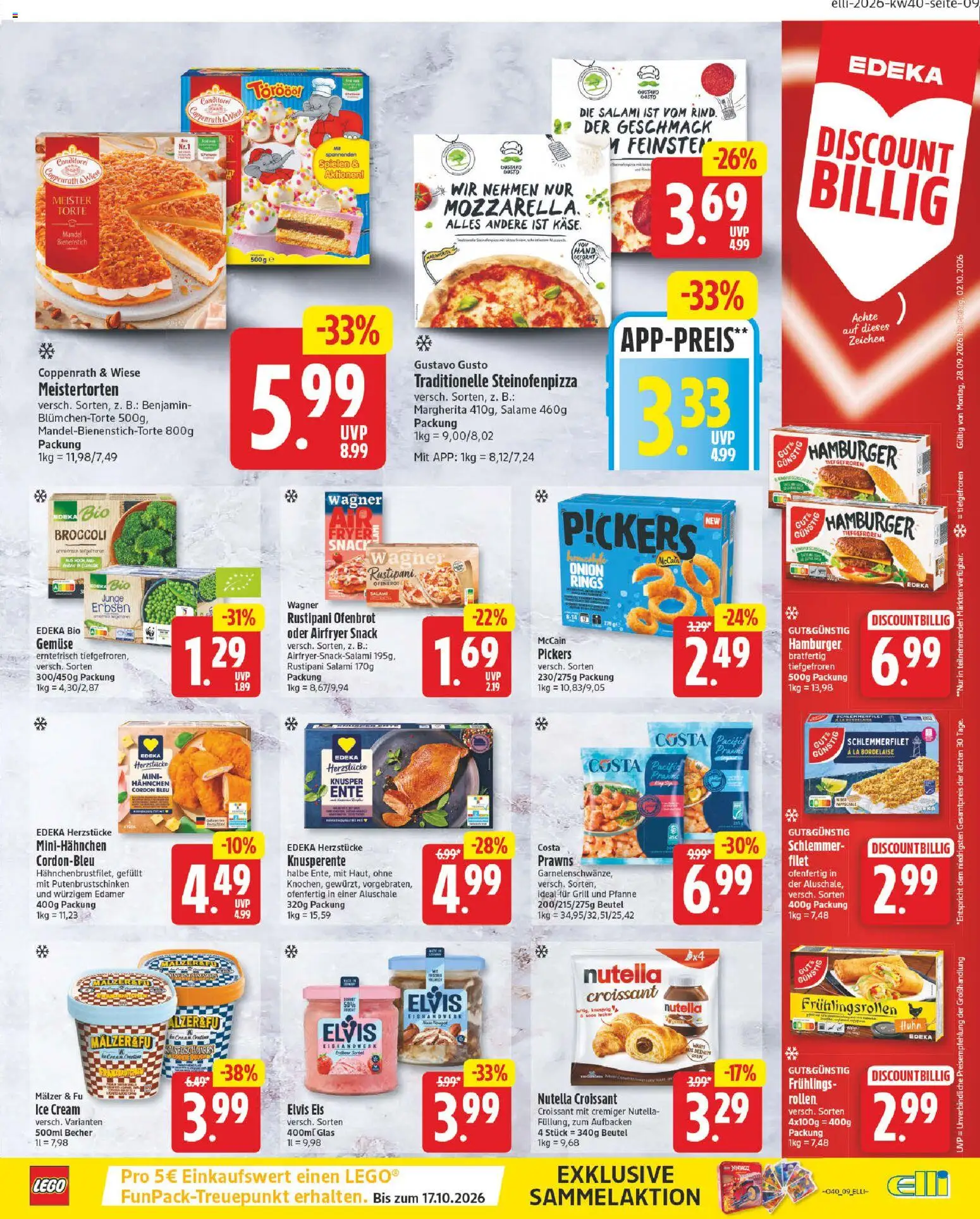 Elli Markt Prospekt Gütersloh – gültig ab 28.09.2026 | Seite: 9 | Produkte: Hahnchen, McCain, Edamer, Salami