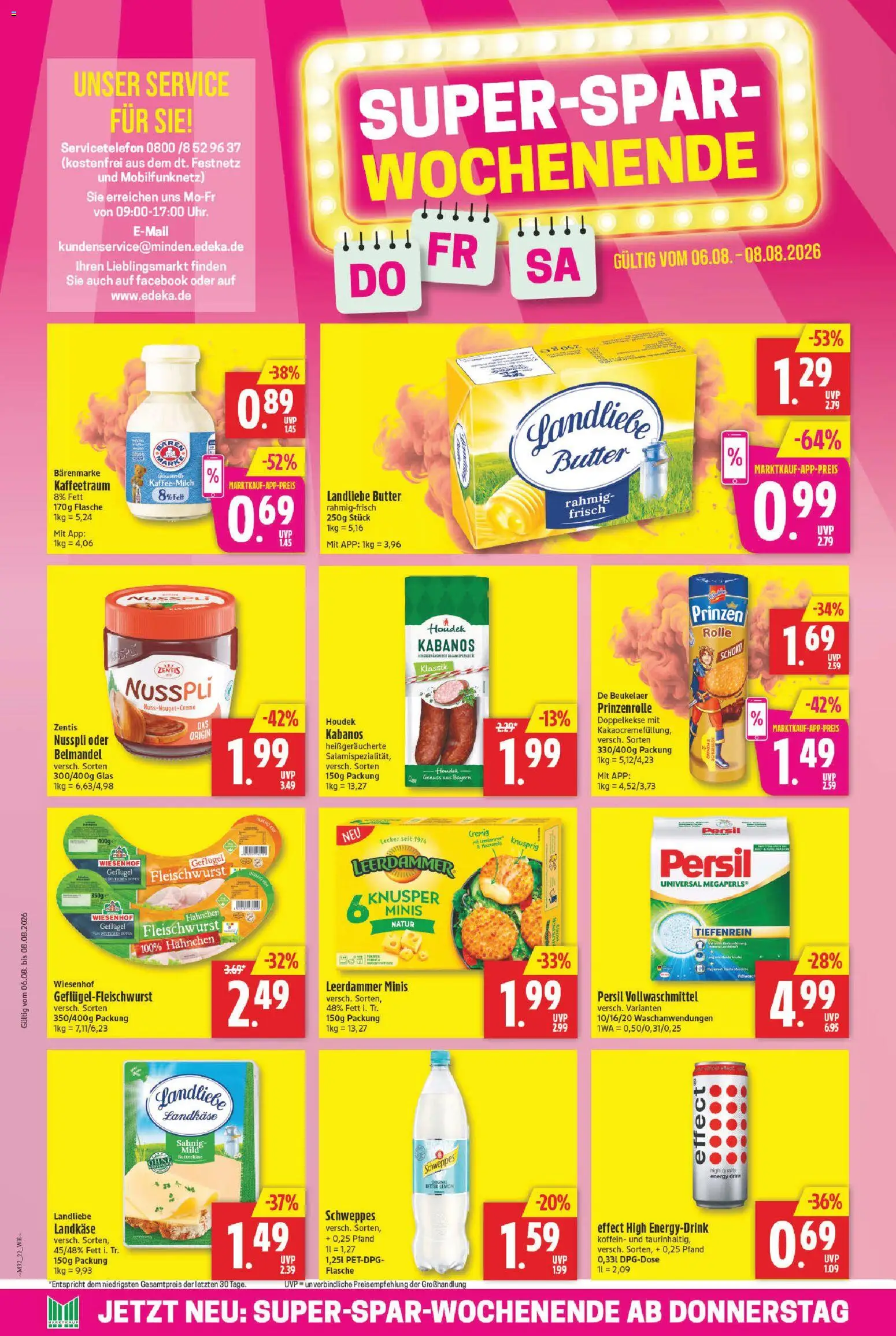 Marktkauf Prospekt – gültig ab 03.08.2026 | Seite: 26 | Produkte: Hahnchen, Butter, Landliebe butter, Schweppes