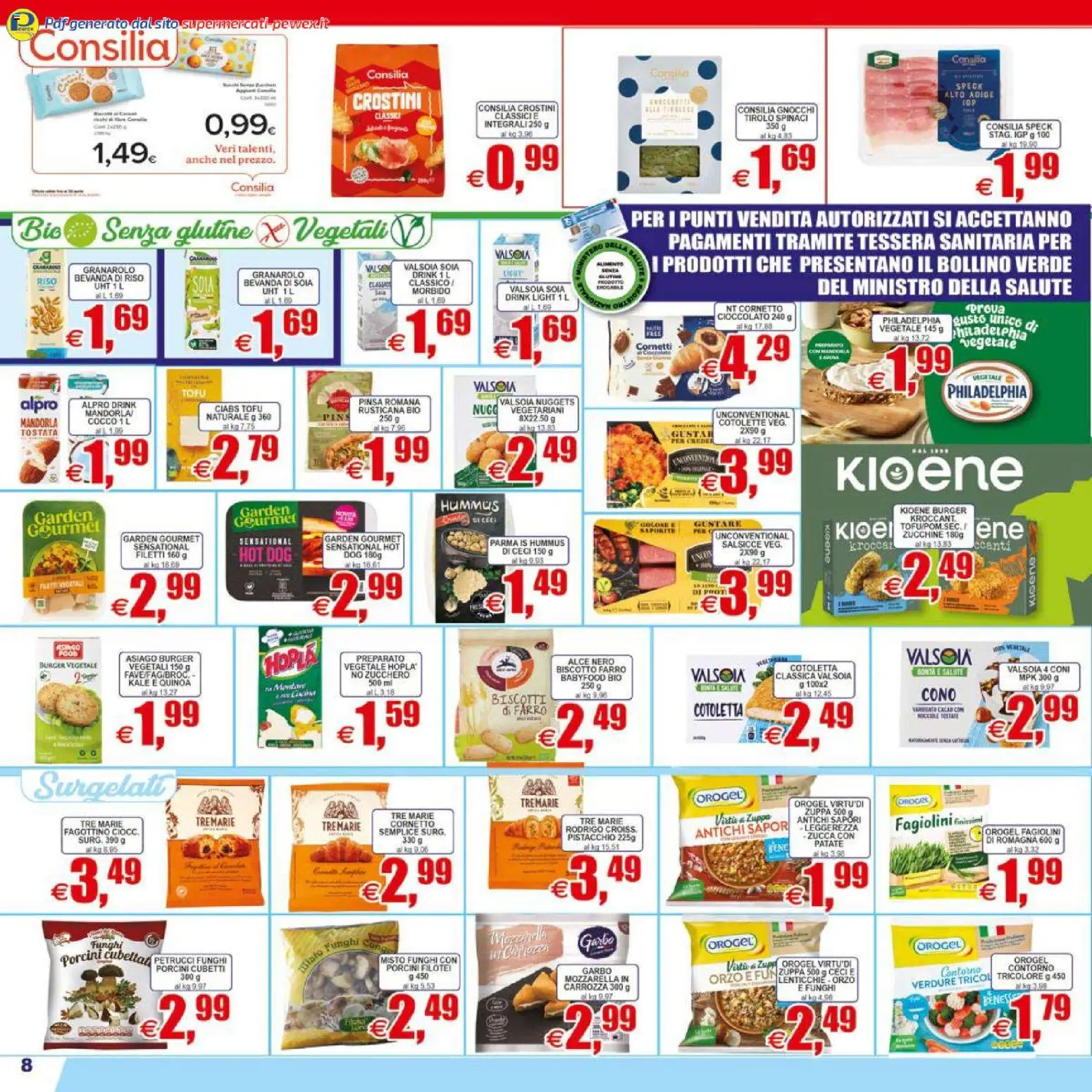 Volantino Pewex del 07.04.2026 | Pagina: 8 | Prodotti: Cornetto, Nuggets, Ceci, Farro